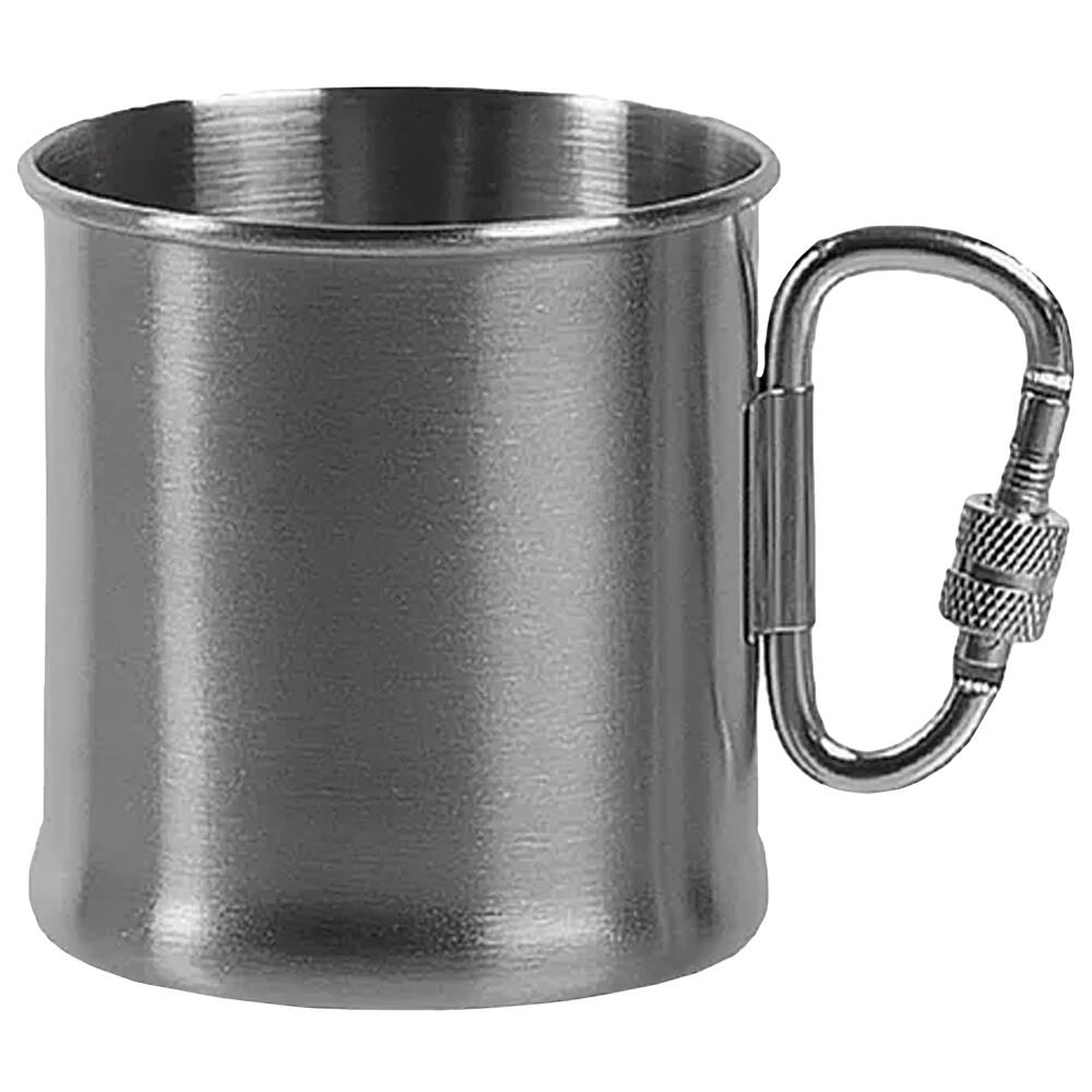 Kubek turystyczny ze stali nierdzewnej 250 ml z karabińczykiem