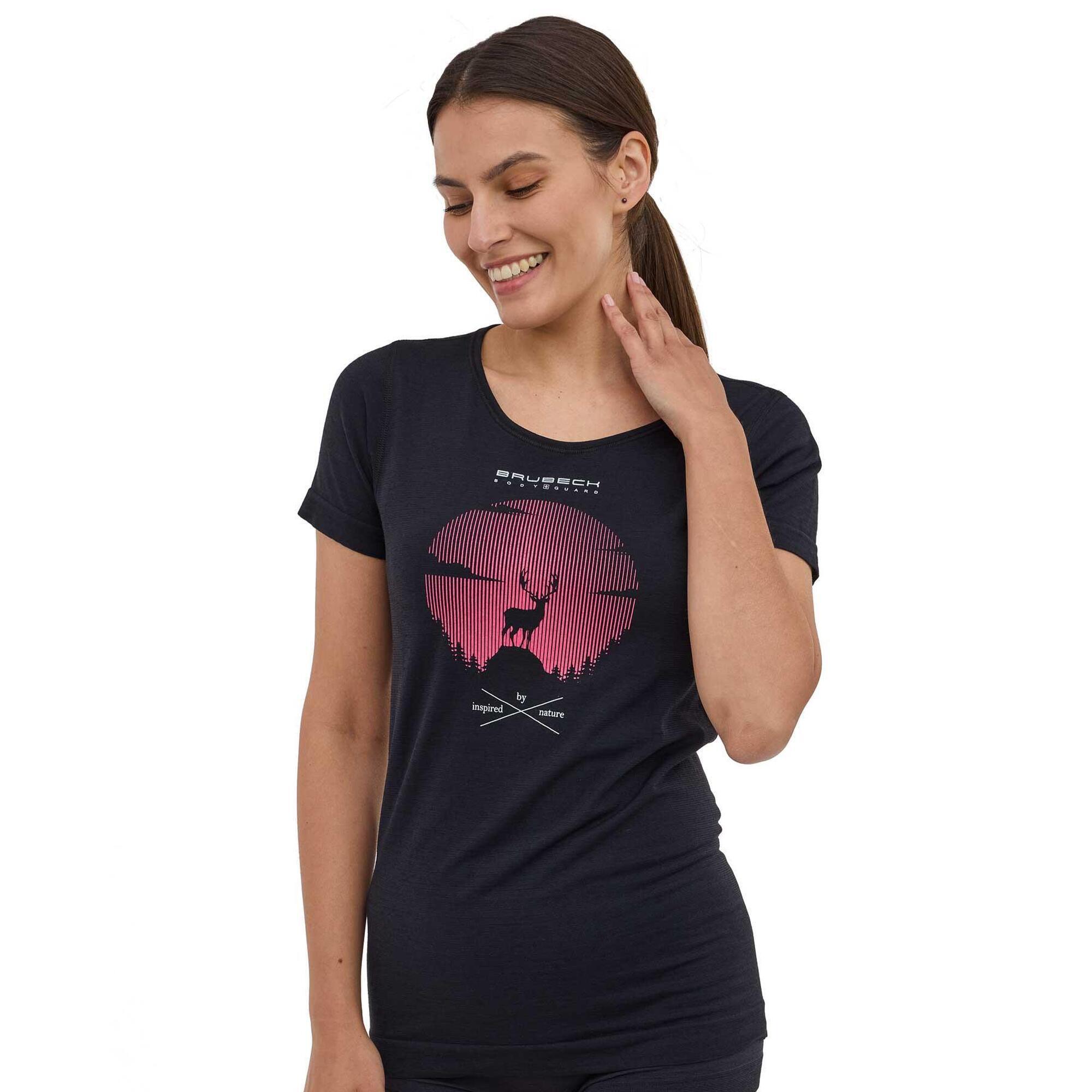 Koszulka damska z krótkim rękawem wełniana Brubeck OUTDOOR WOOL PRO