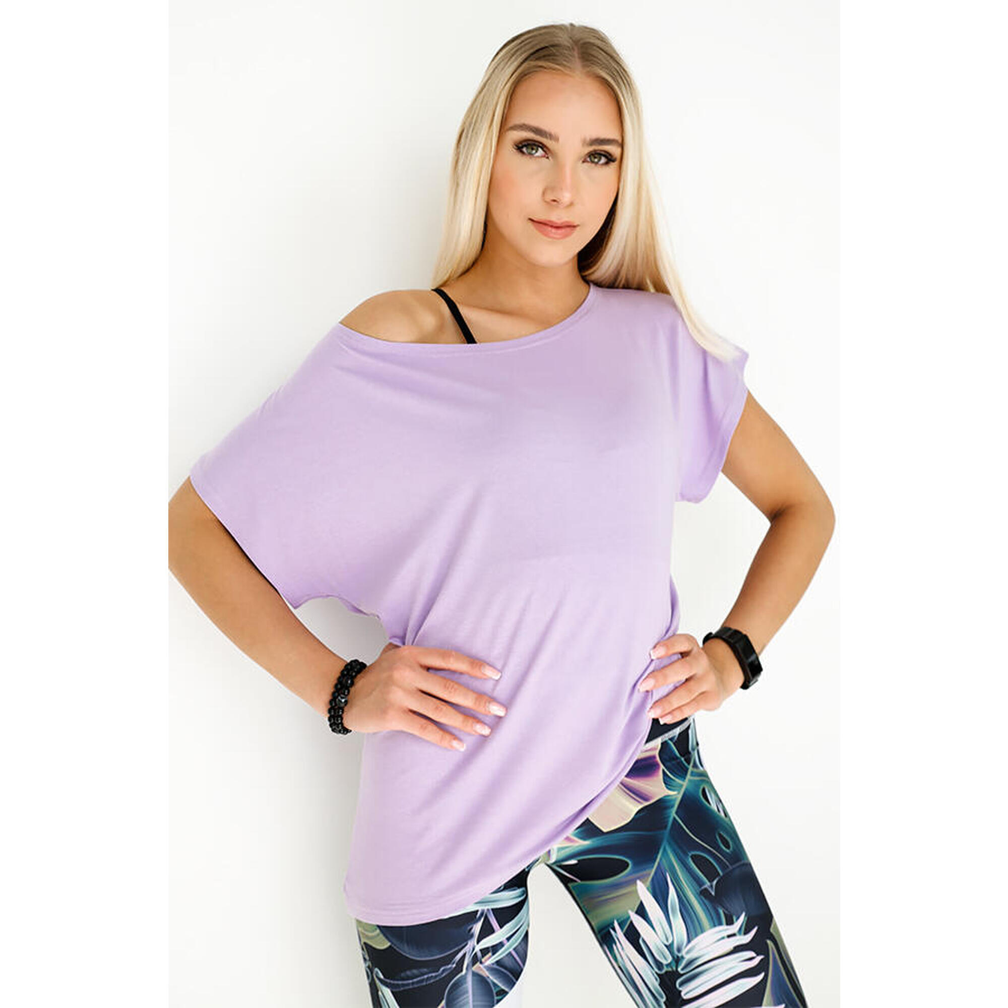Bluzka do tańca damska luźna 2skin Bachata lila