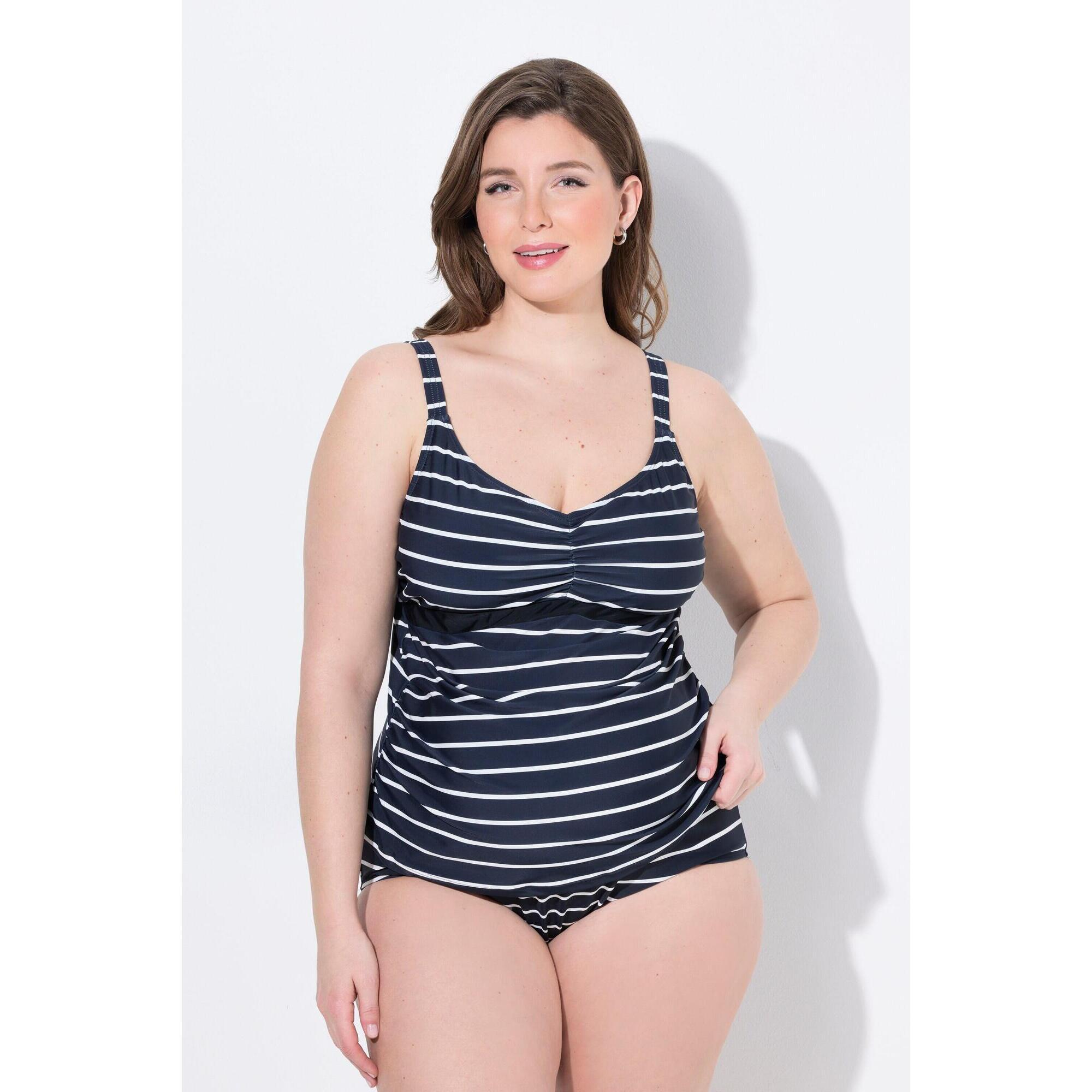 Damskie tankini Bellieva góra bez miękkich miseczek prążki