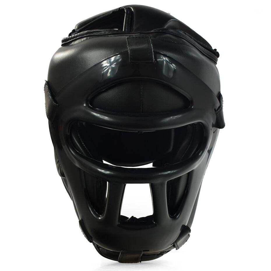 Kask bokserski z kratą czarny PROFIGHT 703 PU