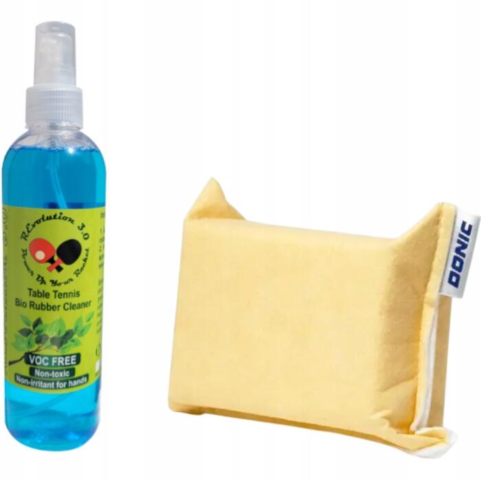 PŁYN REGENERUJĄCY do CZYSZCZENIA RAKIETEK 250 ml REVOLUTION + GĄBKA DONIC