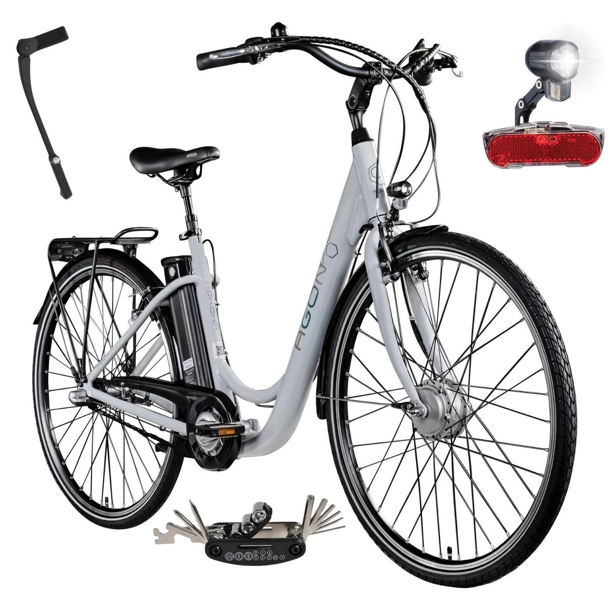 Rower Elektryczny Damski Miejski 28" Alu 250 W LCD Nexus SHIMANO Bagażnik