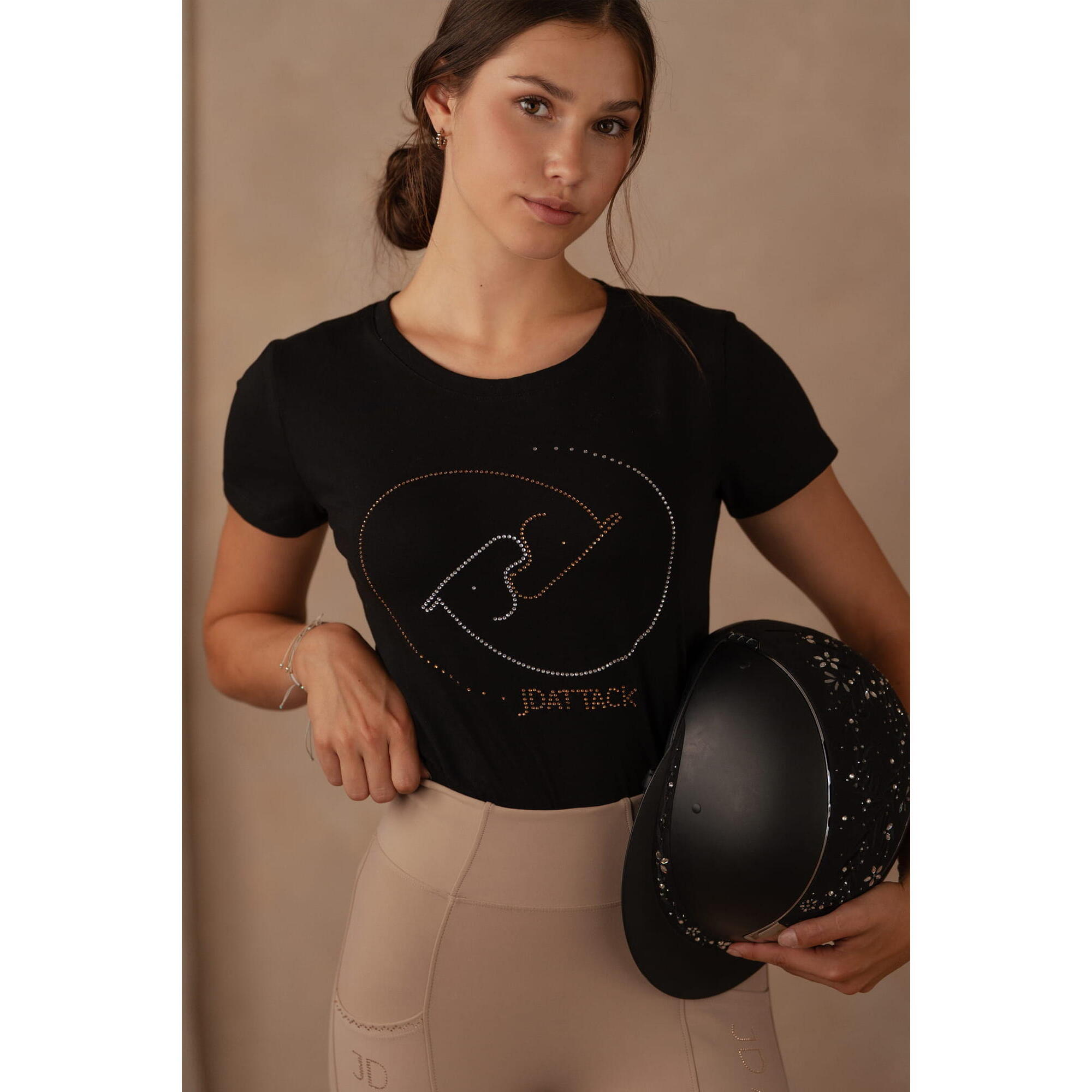 T-shirt damski z motywem koni JD ATTACK Yin Yang