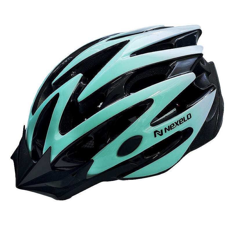 Kask rowerowy dla dorosłych z daszkiem Nexelo Straight Shiny regulowany