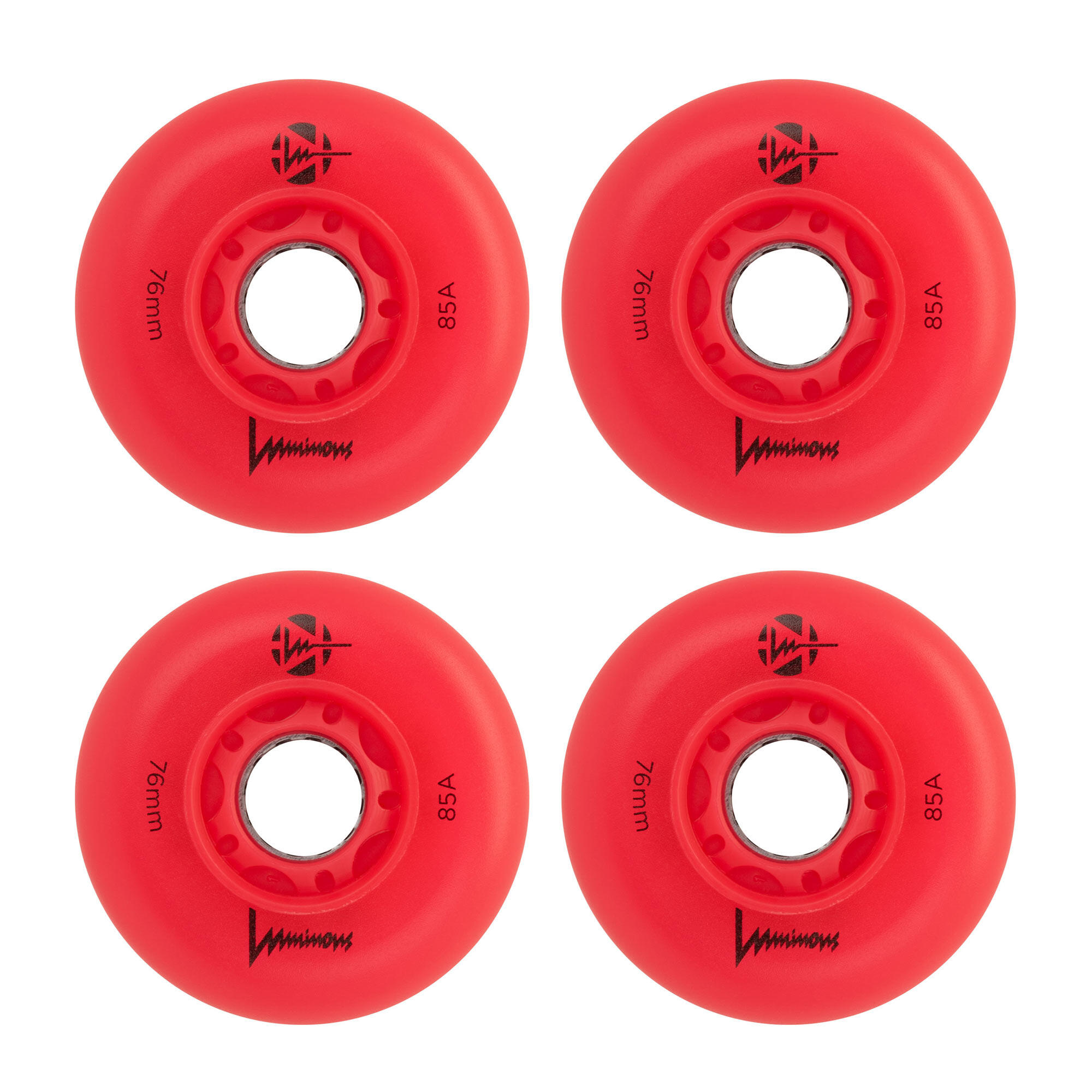 4 kółka do rolek fitness Luminous LED 76mm/85a świecące