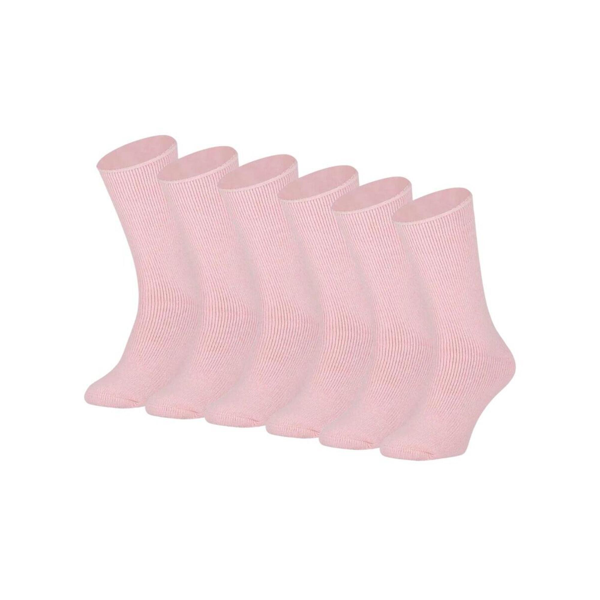 Damskie Skarpety Termiczne - 4 Pary - Różowy Melanż