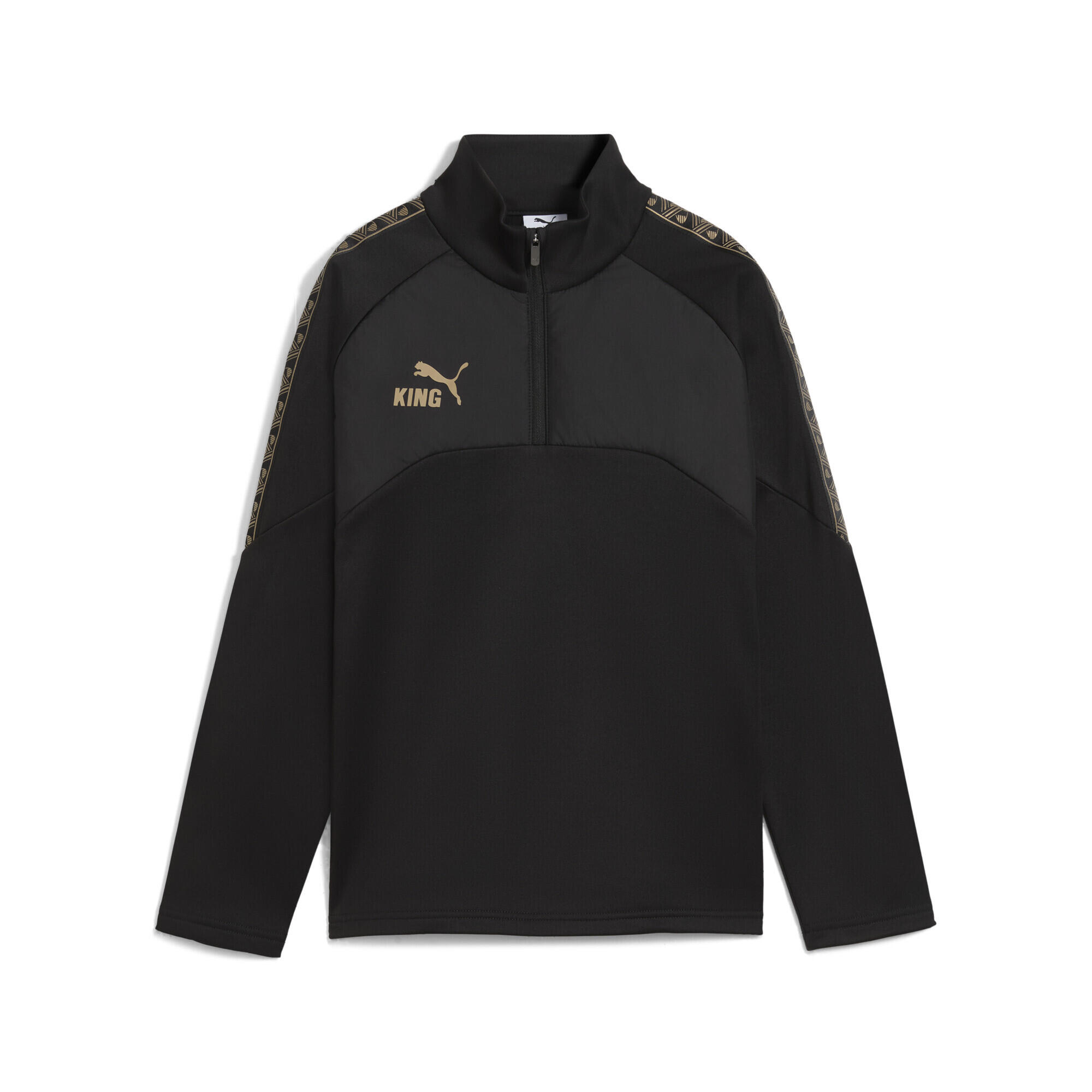 Młodzieżowa treningowa kurtka na zimę KING z zamkiem 1/4 PUMA Black Gold