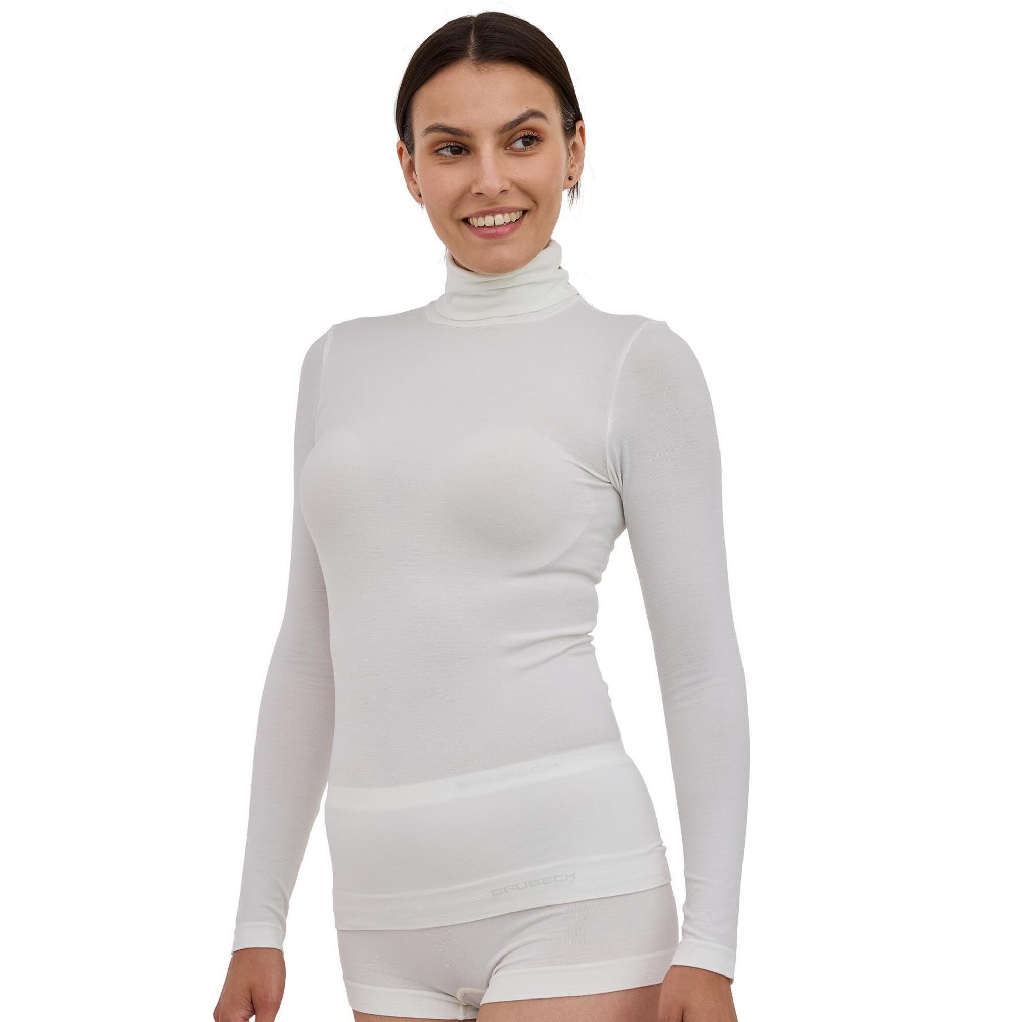 Koszulka damska golf z wełną Brubeck COMFORT MERINO