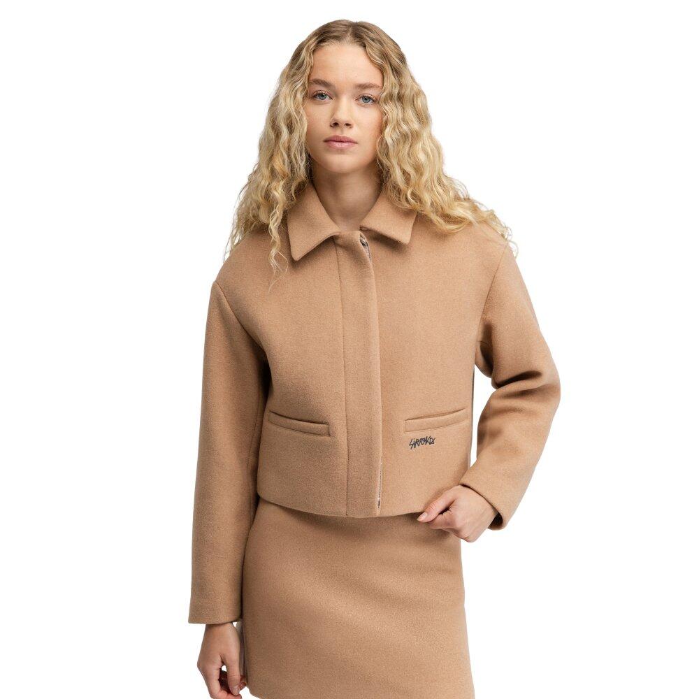 Damska krótka wełniana kurtka Siroko Strodet-W Sand