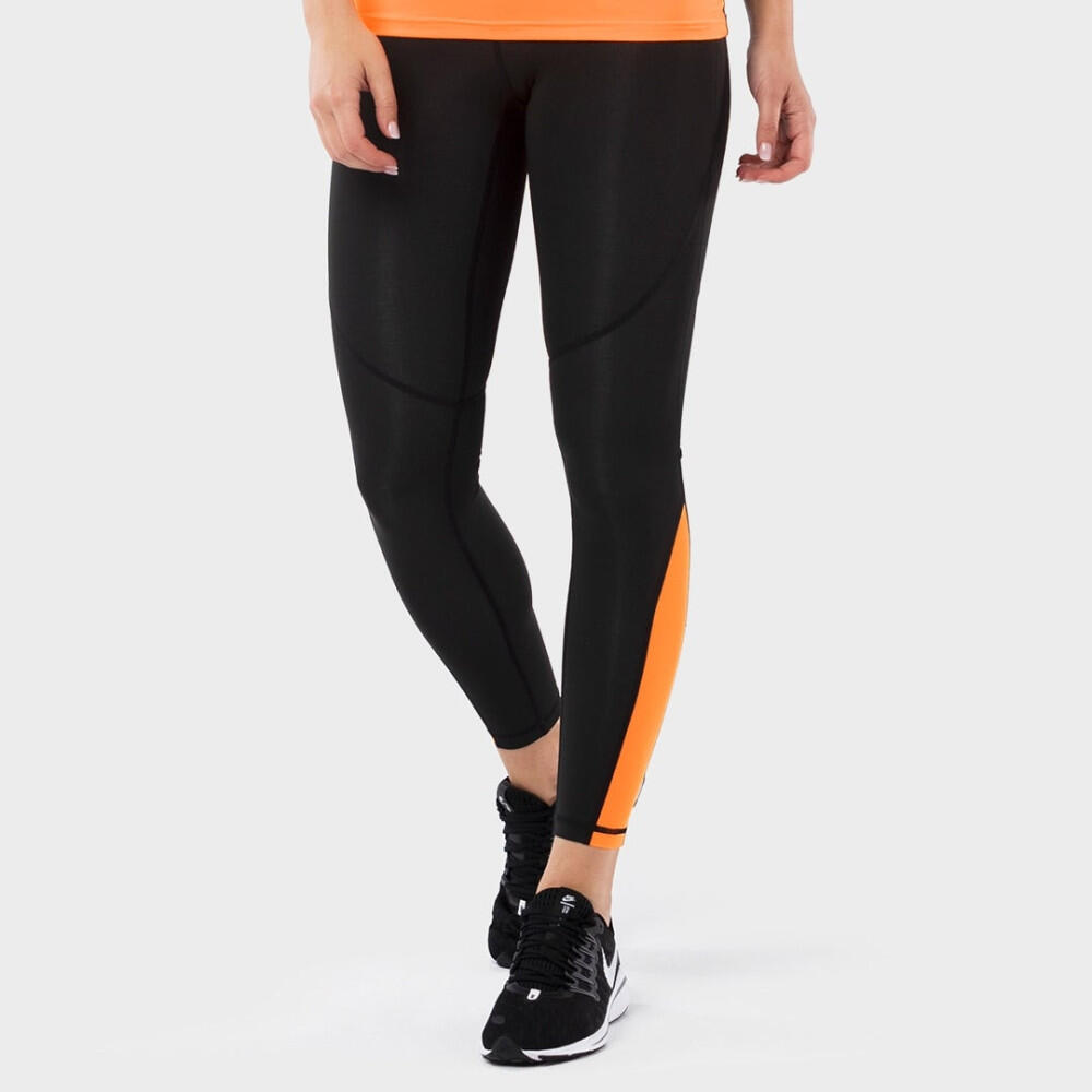 Kobieta Fitness Legginsy sportowe ze średnim stanem Fit Max SIROKO Czarny