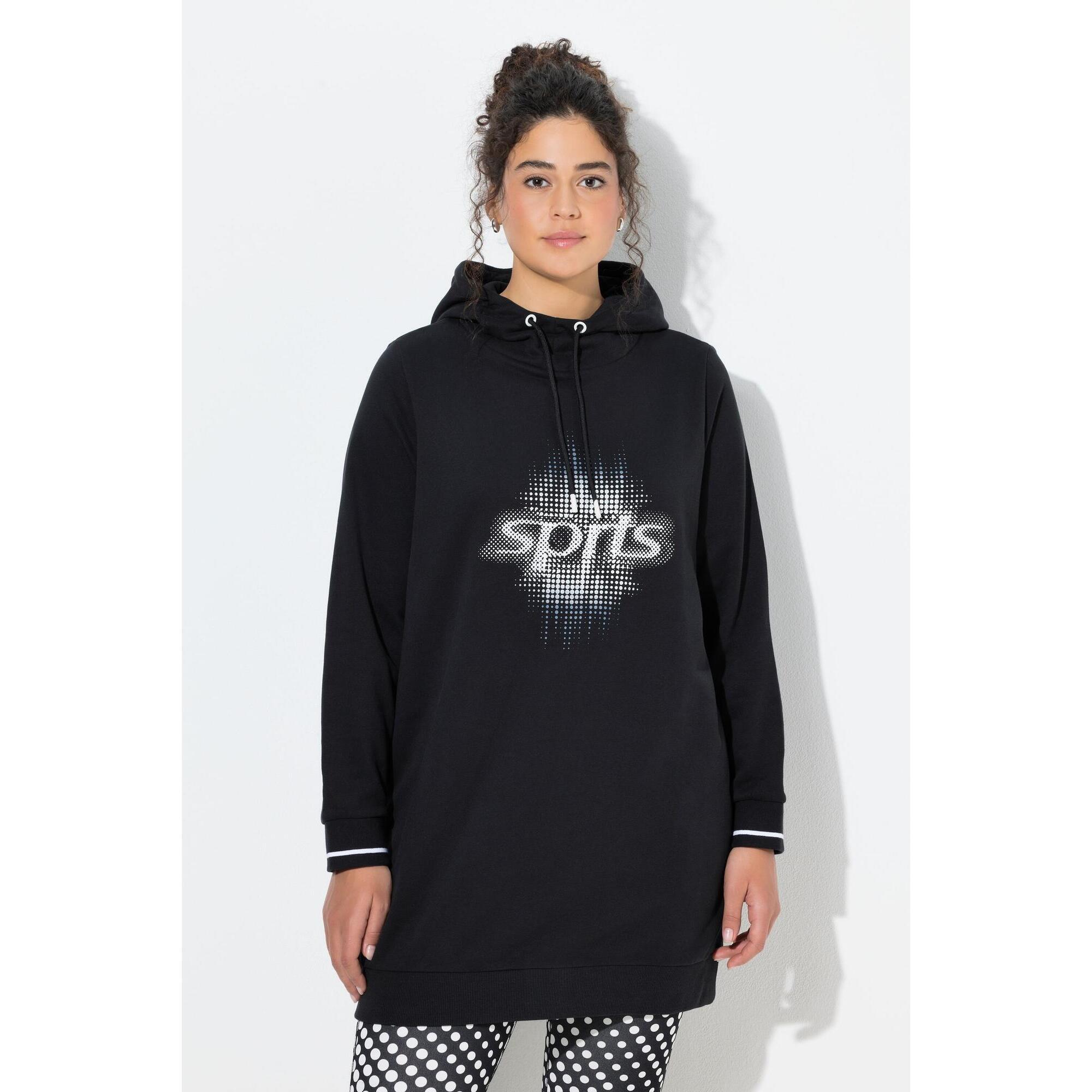 Damskie Długa bluza z kapturem oversize kaptur długi rękaw