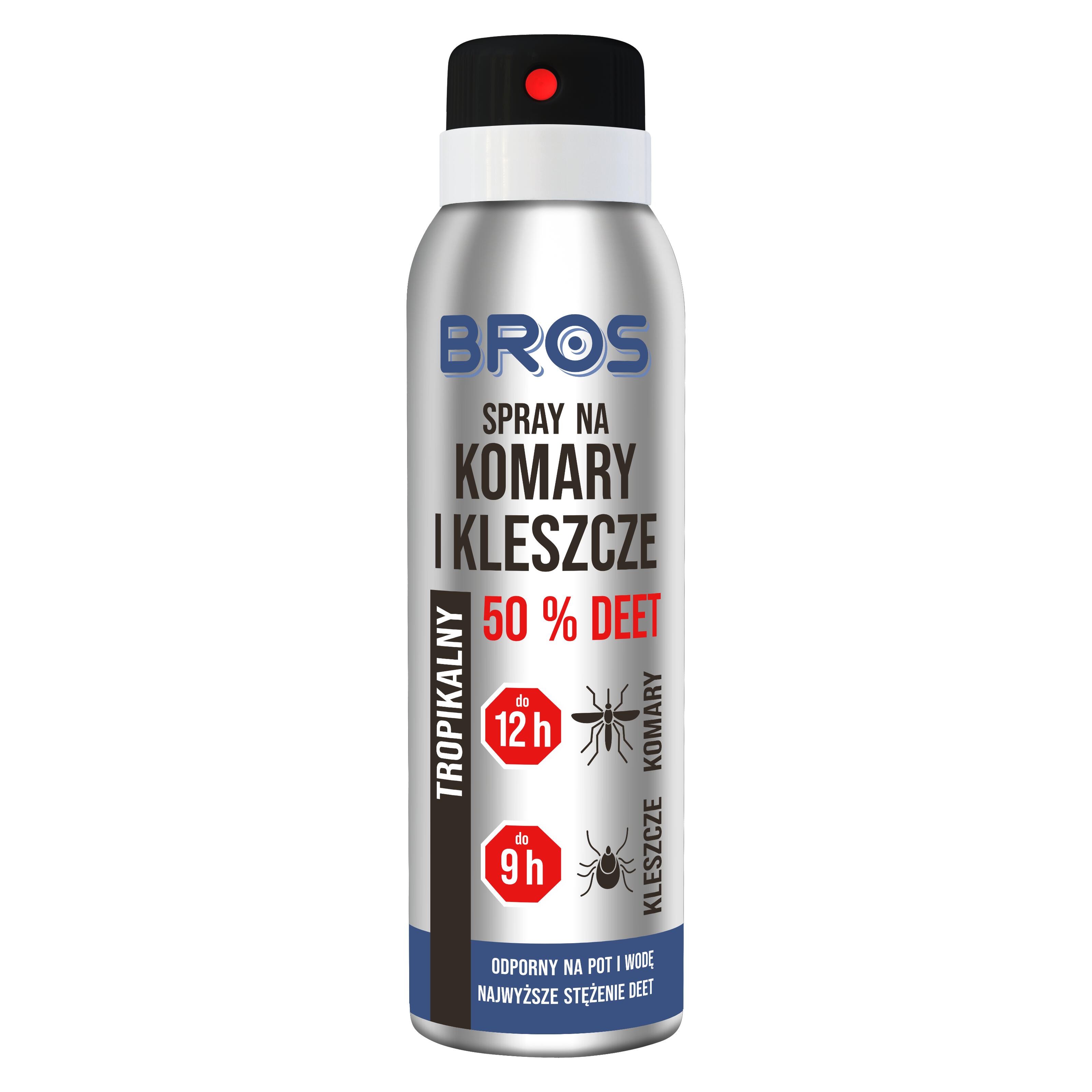Spray odstraszający komary i kleszcze BROS 50% DEET 90 ml