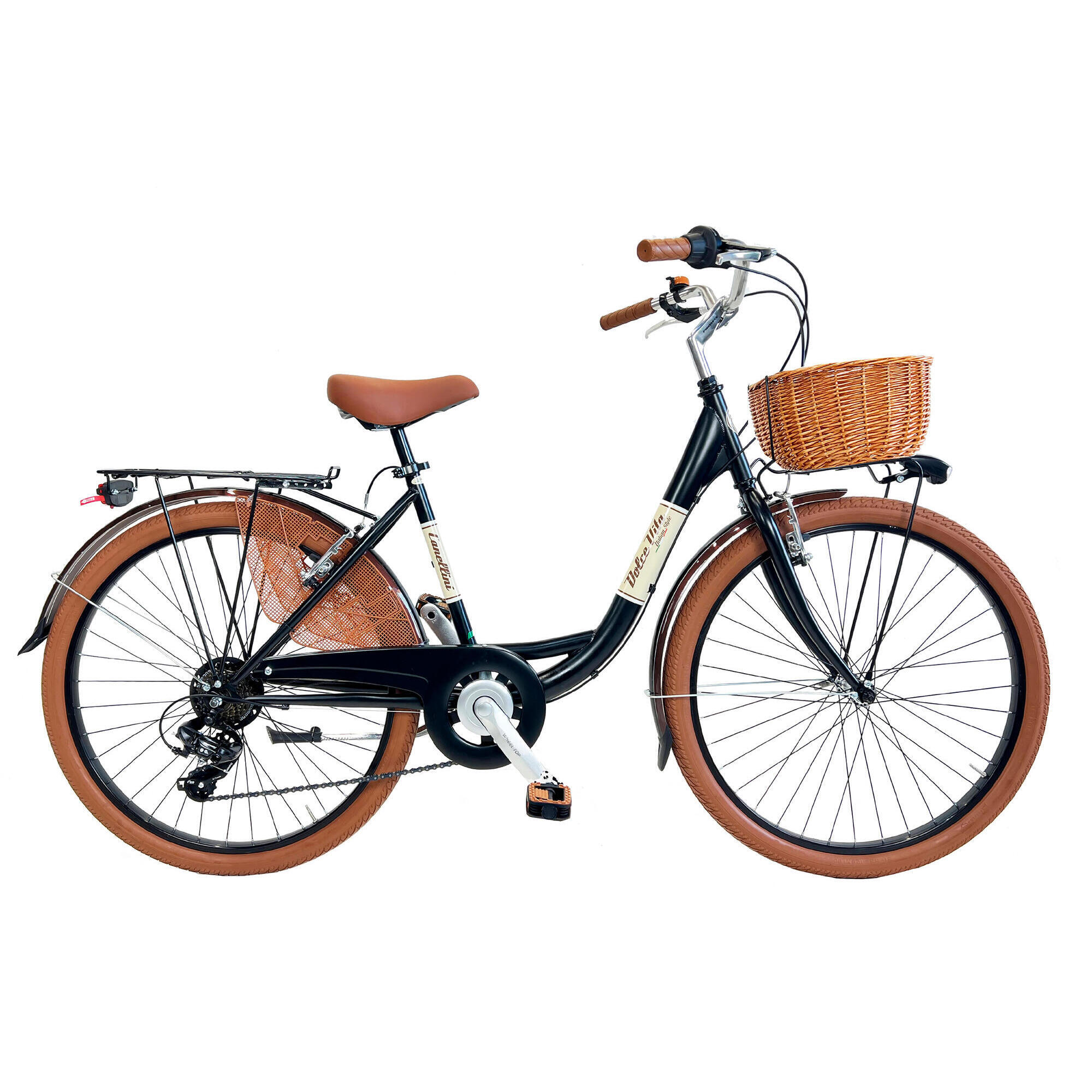 Rower miejski Dolce Vita by Canellini VENERE 26" z koszykiem - Czarny