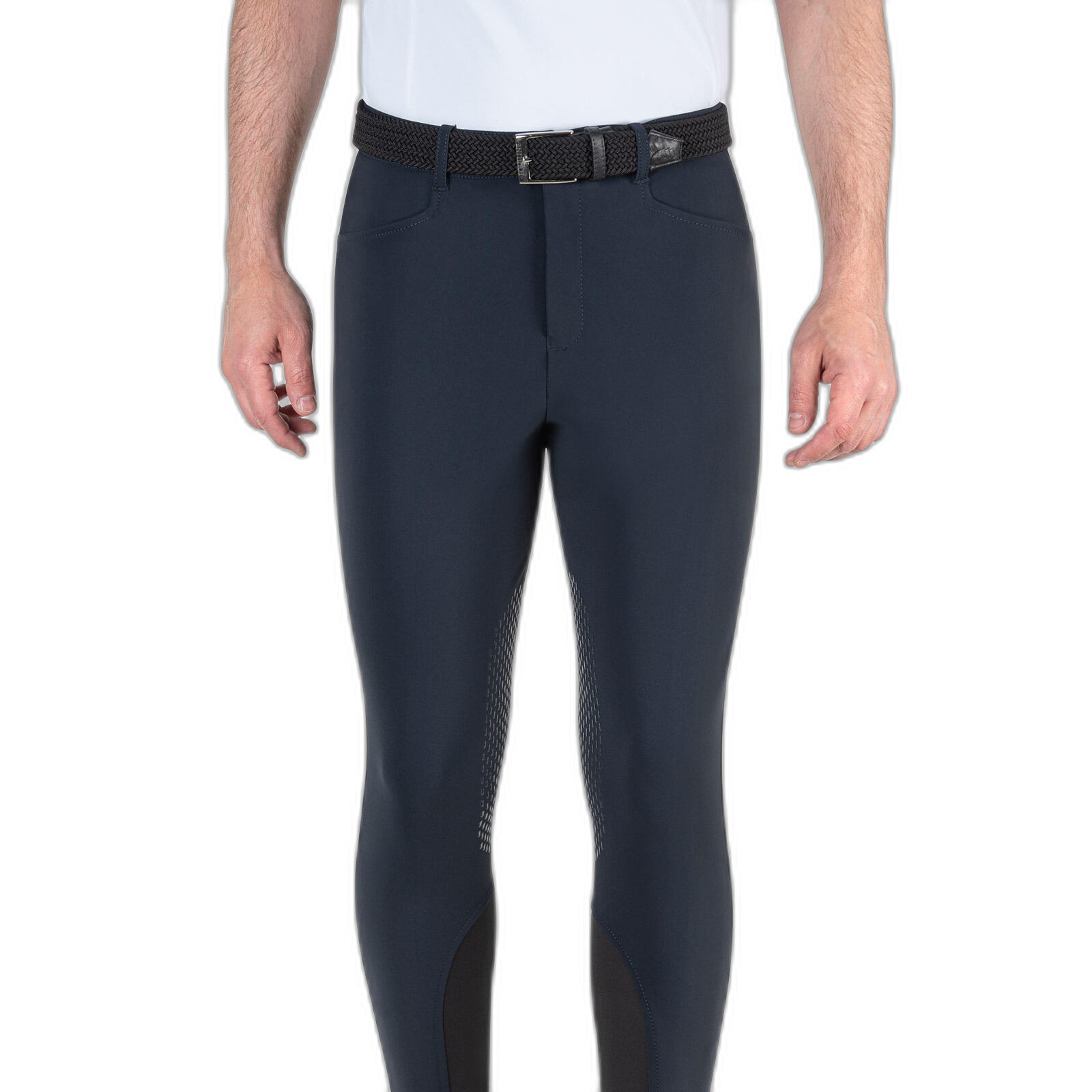 Spodnie jeździeckie konkursowe B-MOVE z wzmocnieniem na kolanach, komfortowy fas