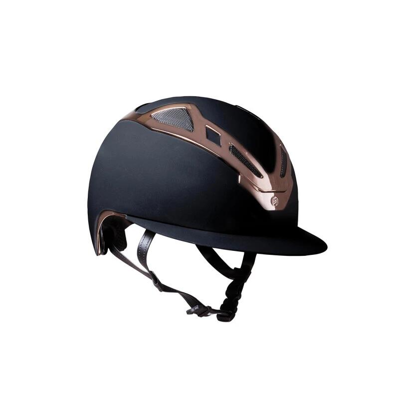 Kask damski apex chrome czarny mat/różowe złoto