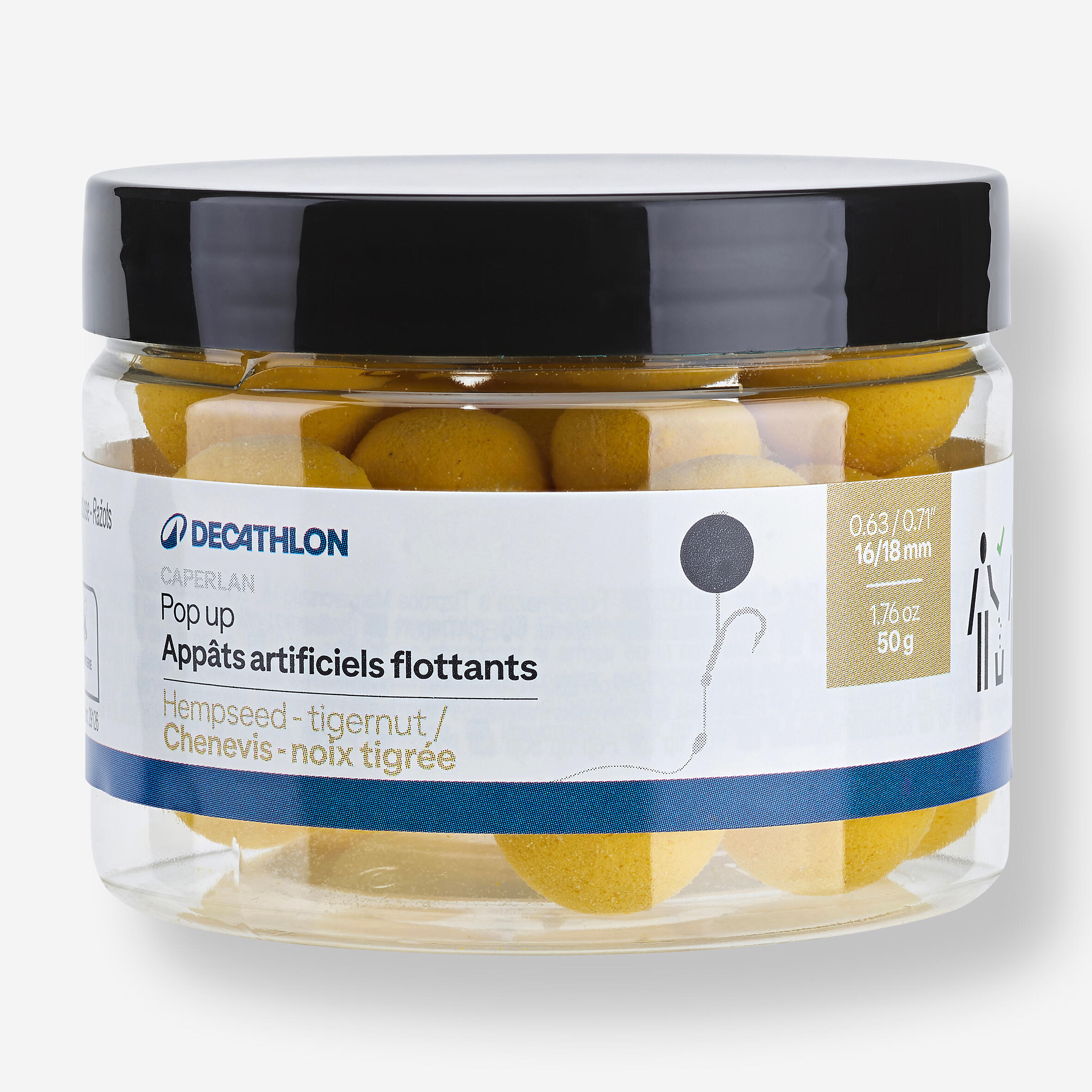 Kulki pływające Caperlan Pop-Up 16-18 mm konopie/orzech tygrysi