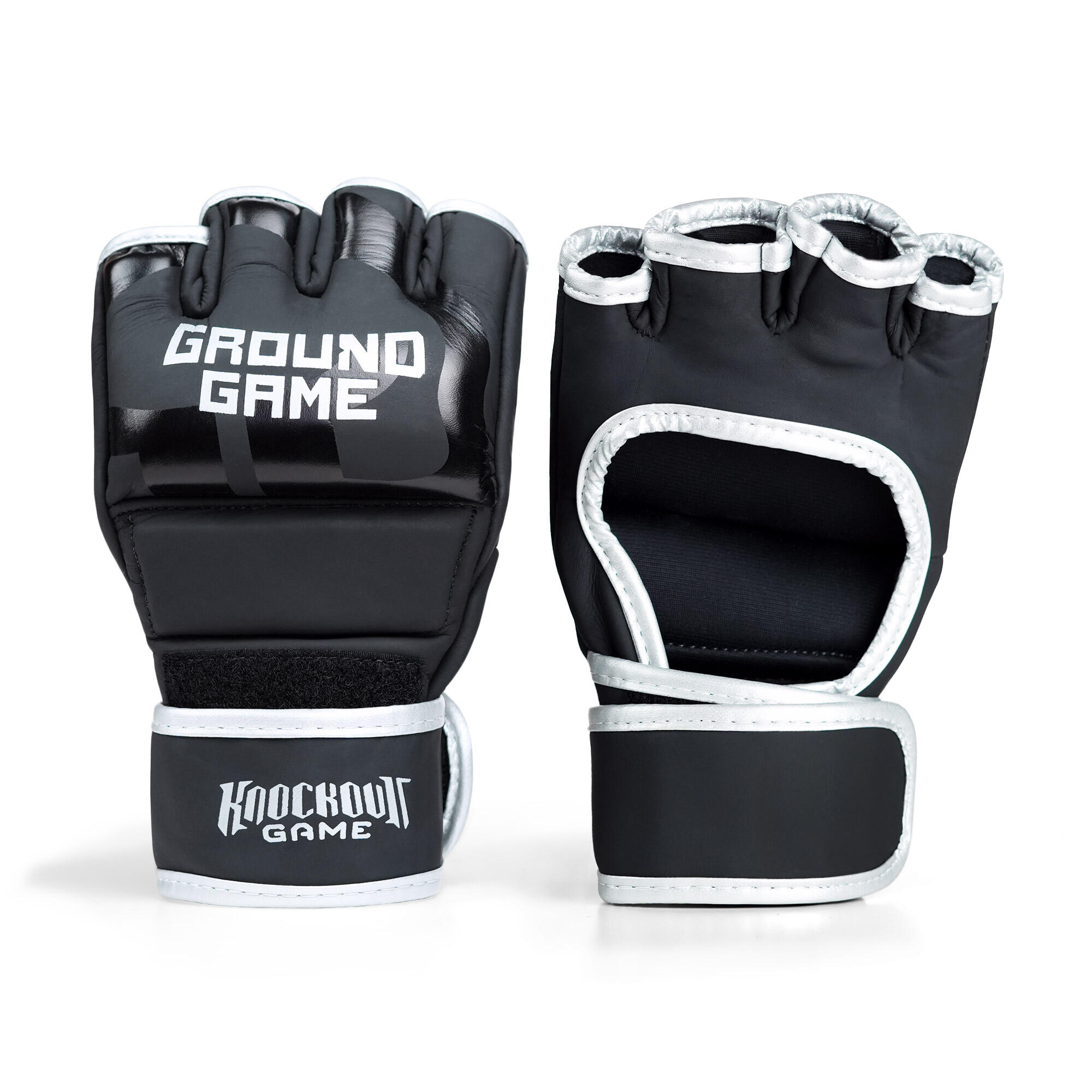 Rękawice MMA Ground Game Silver PRO bez kciuka