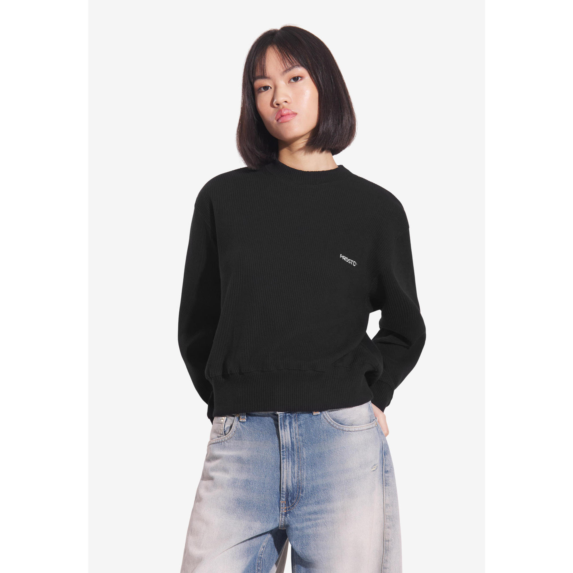 Bluza sportowa damska Prosto Ribbed bez kaptura