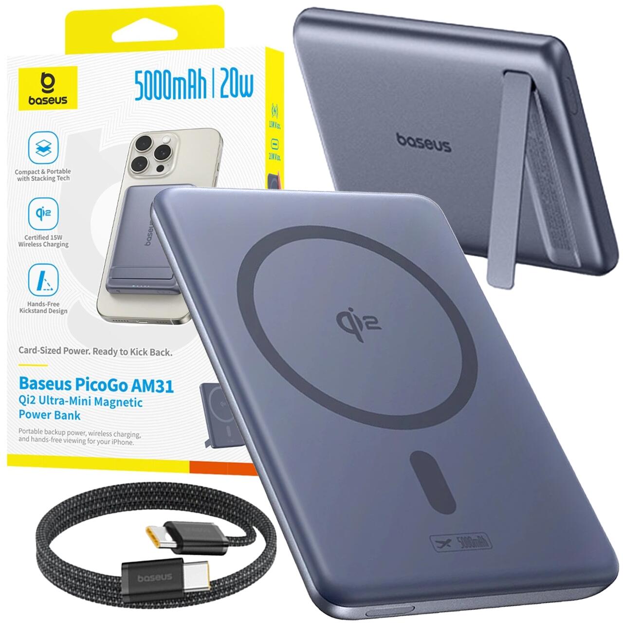 Powerbank Baseus indukcyjny magsafe Qi2 5000 mAh 20W
