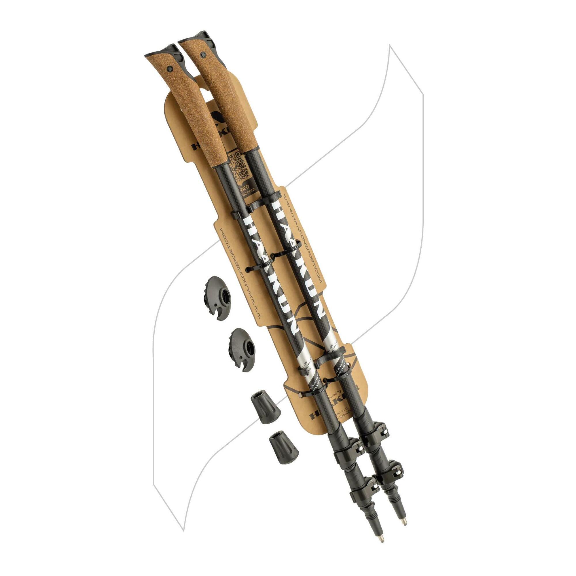 Teleskopowe kije do Nordic walking HAAKON Silver Double Telescopic