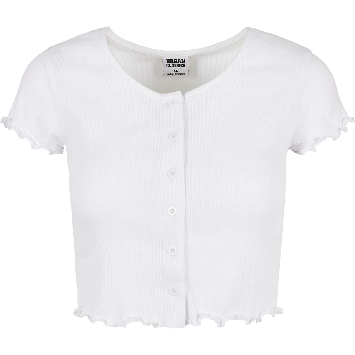 Koszulka damska Urban Classics cropped button up rib