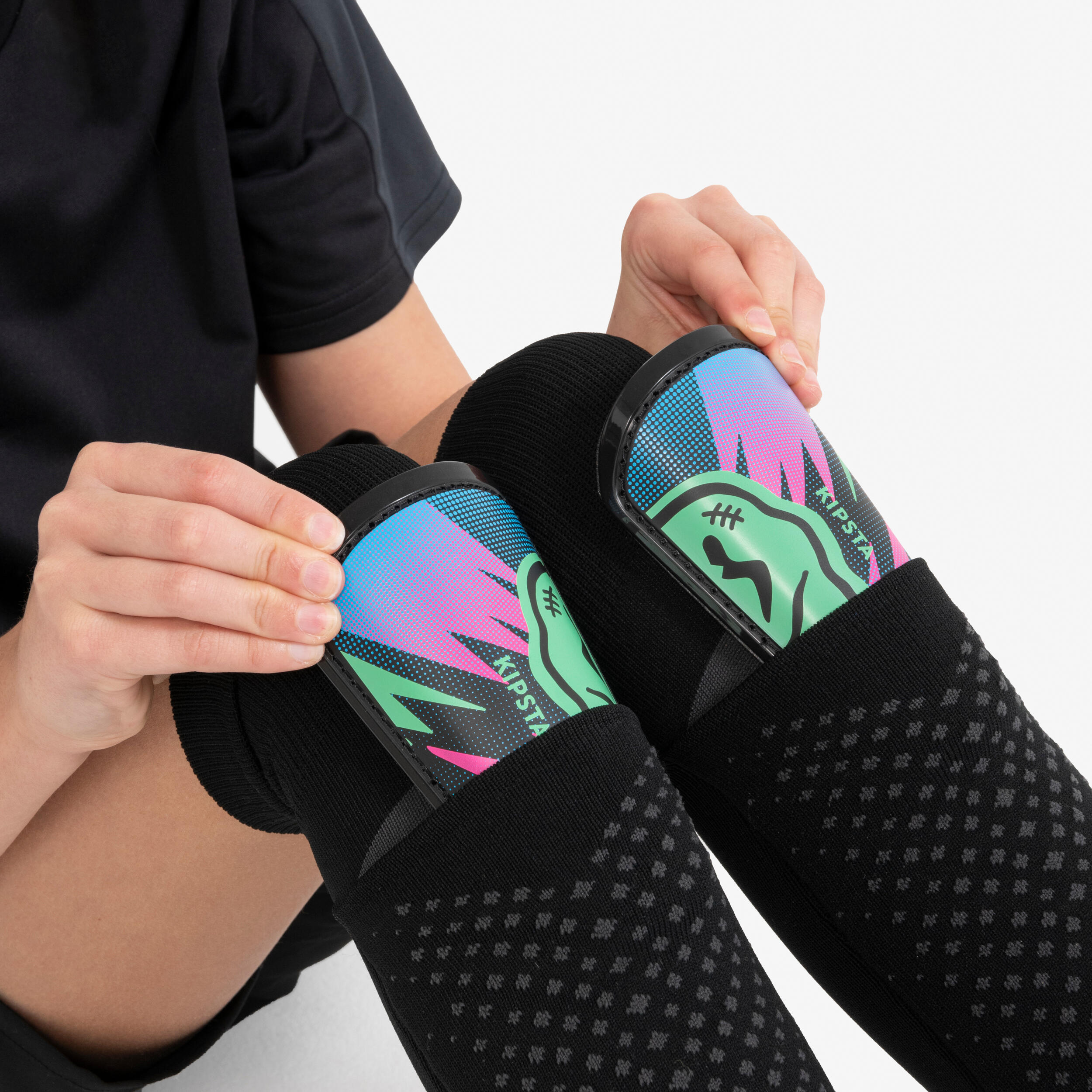 Skarpety + nagolenniki piłkarskie dla dzieci Kipsta Easy Pocket