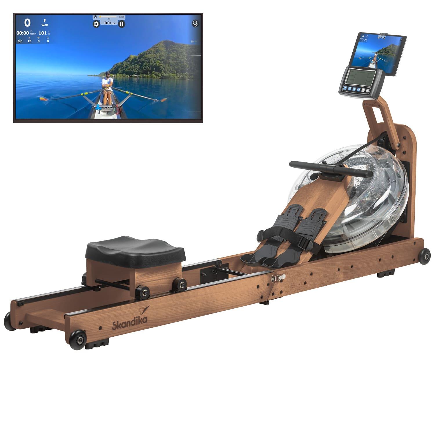 Wioślarz wodny stacjonarny Nytta z wyświetlaczem LCD, drewno bukowe, do 150 kg