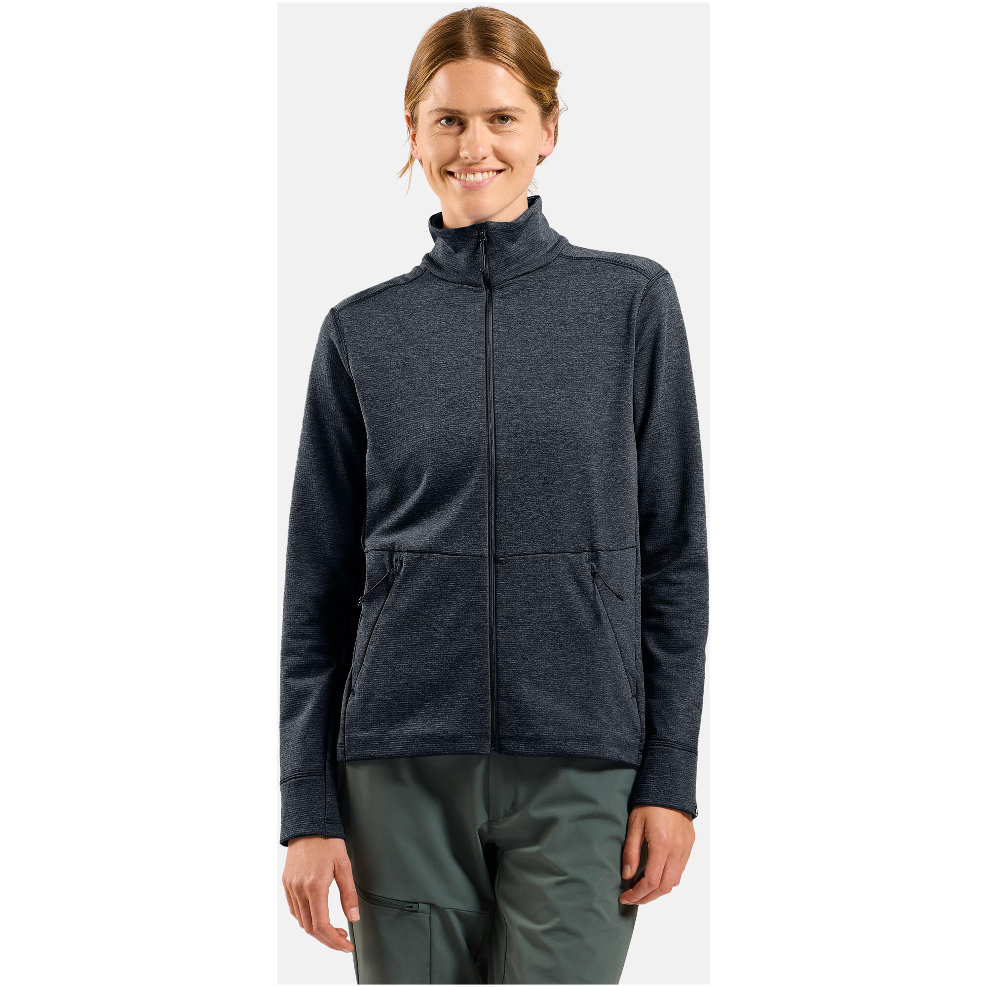 Bluza bez kaptura rozpinana Odlo Mid layer full zip GRID FLEECE