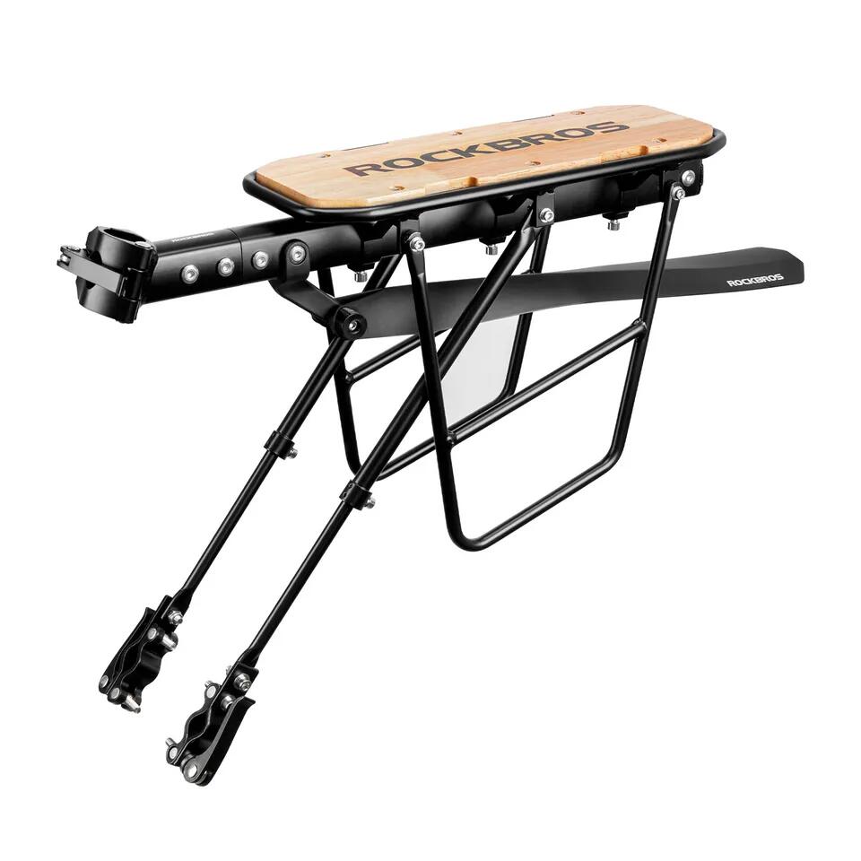 Bagażnik rowerowy z szybkim montażem i półką ROCKBROS RBHJ-1drewno