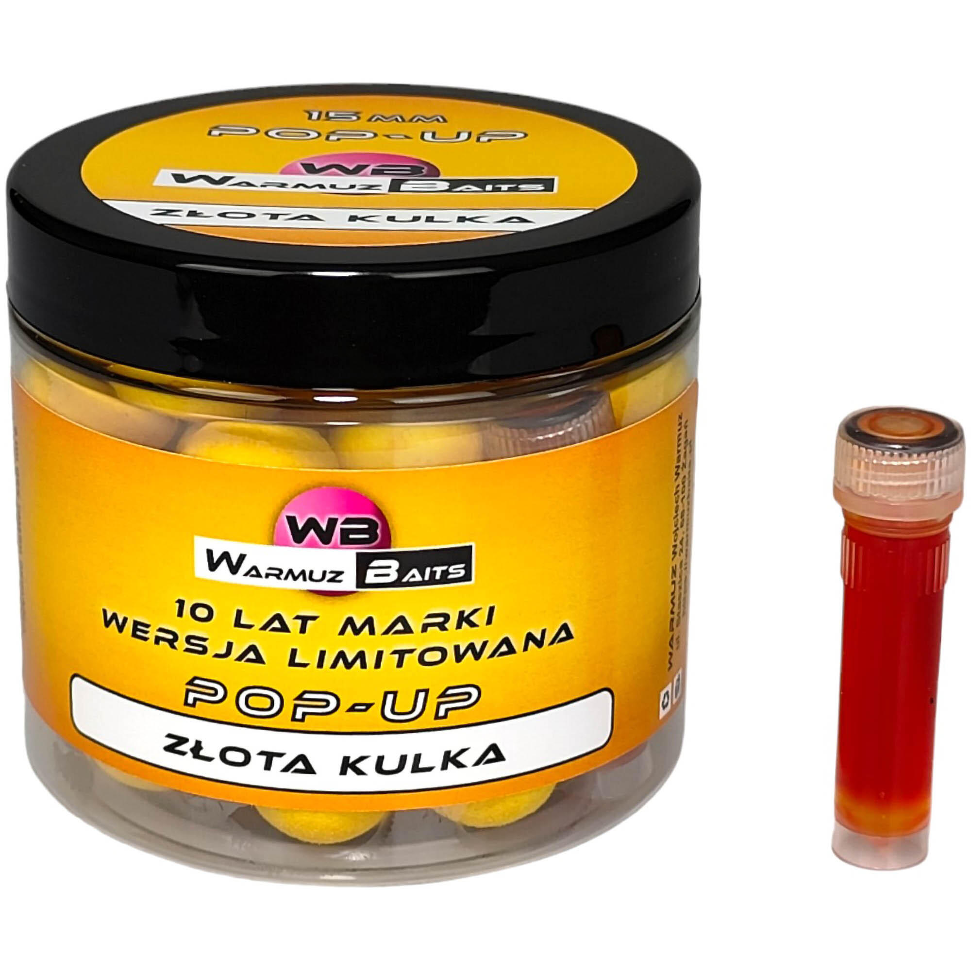 Kulki Warmuz Baits Złota Kulka Pop-Up 15 Mm + Dopalacz
