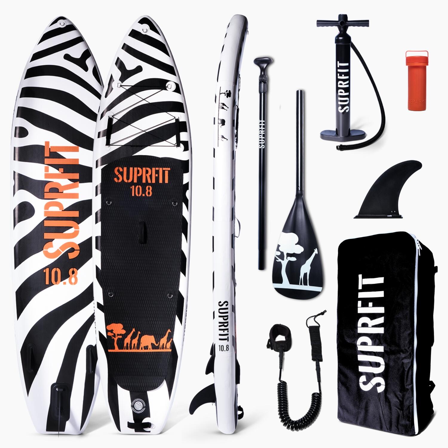 Deska SUP Suprfit Stand Up Paddle Board Set Safari Zebra