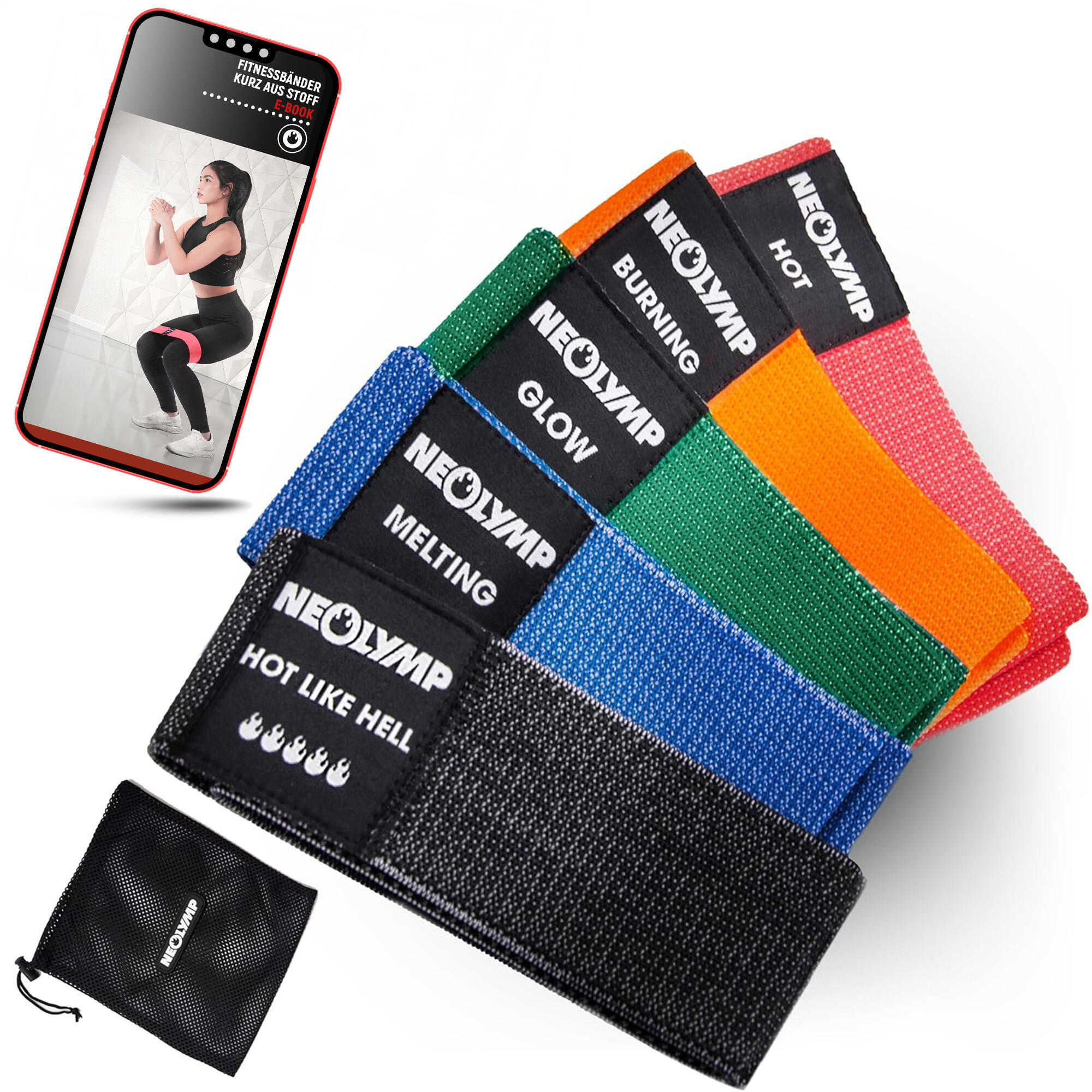 Krótka taśma oporowa NEOLYMP – Zestaw 5 taśm, przyjazne dla skóry, wytrzymałe