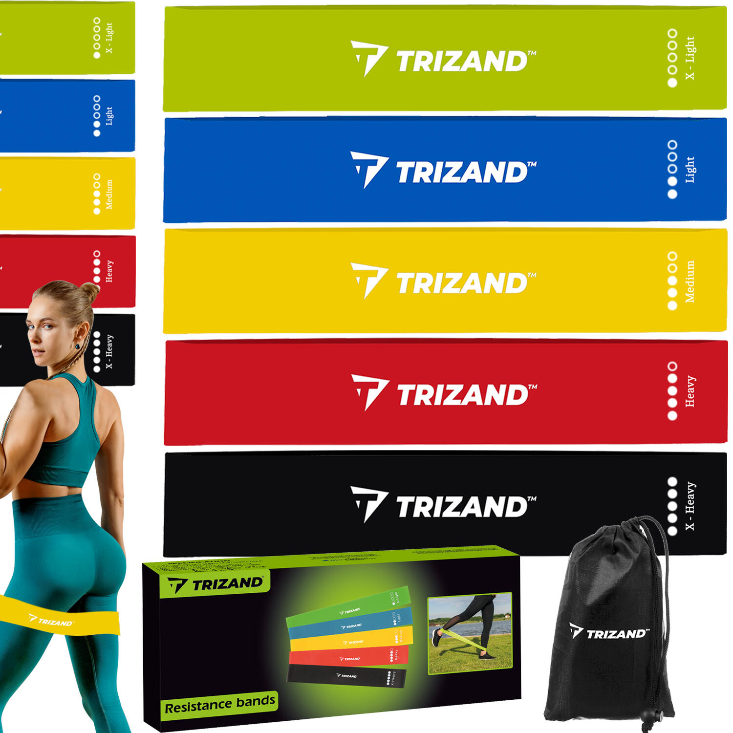 Gumy Oporowe do Ćwiczeń Fitness Zestaw 5 Taśmy Treningowe na Siłownię