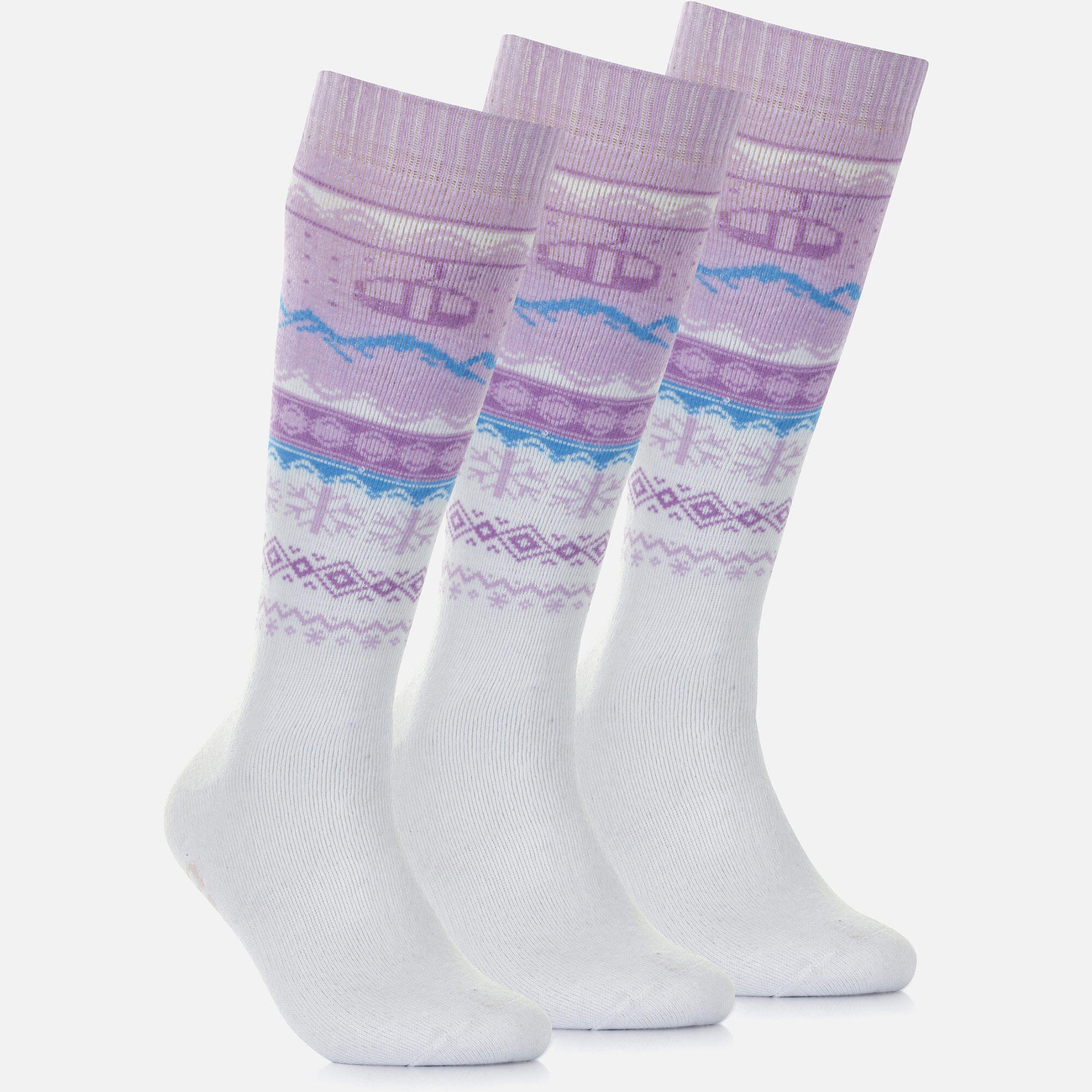 Skarpety Damskie Zimowe Narciarskie Zestaw 3 sztuk SURFANIC Różowe