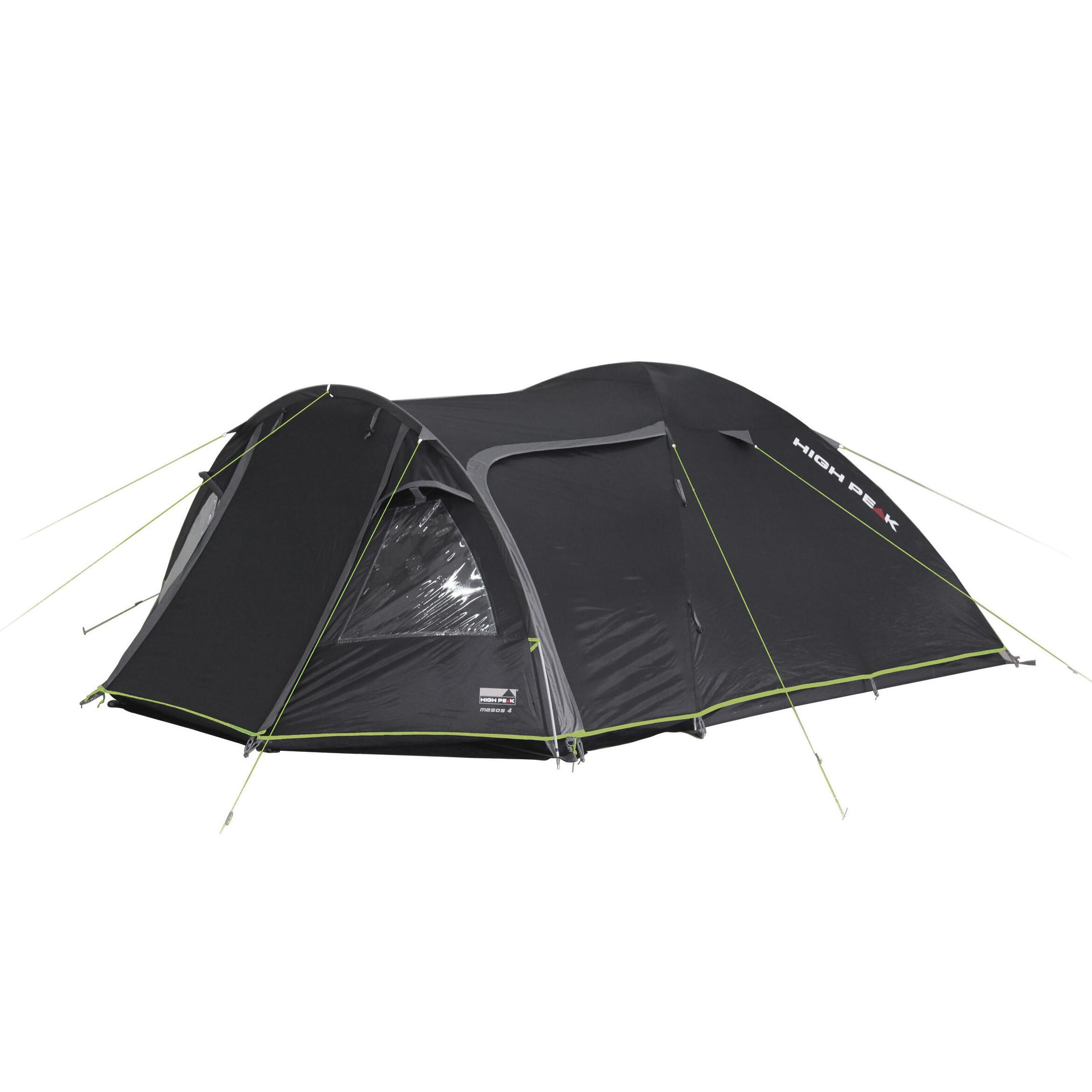 Namiot kopułowy High Peak Mesos 4, namiot kempingowy z przedsionkiem, 2 wejścia