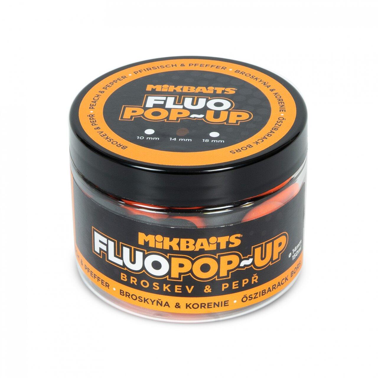 Przynęta Kulki Mikbaits Pop-Up Fluo 150Ml - Brzoskwinia Czarny Pieprz 18Mm