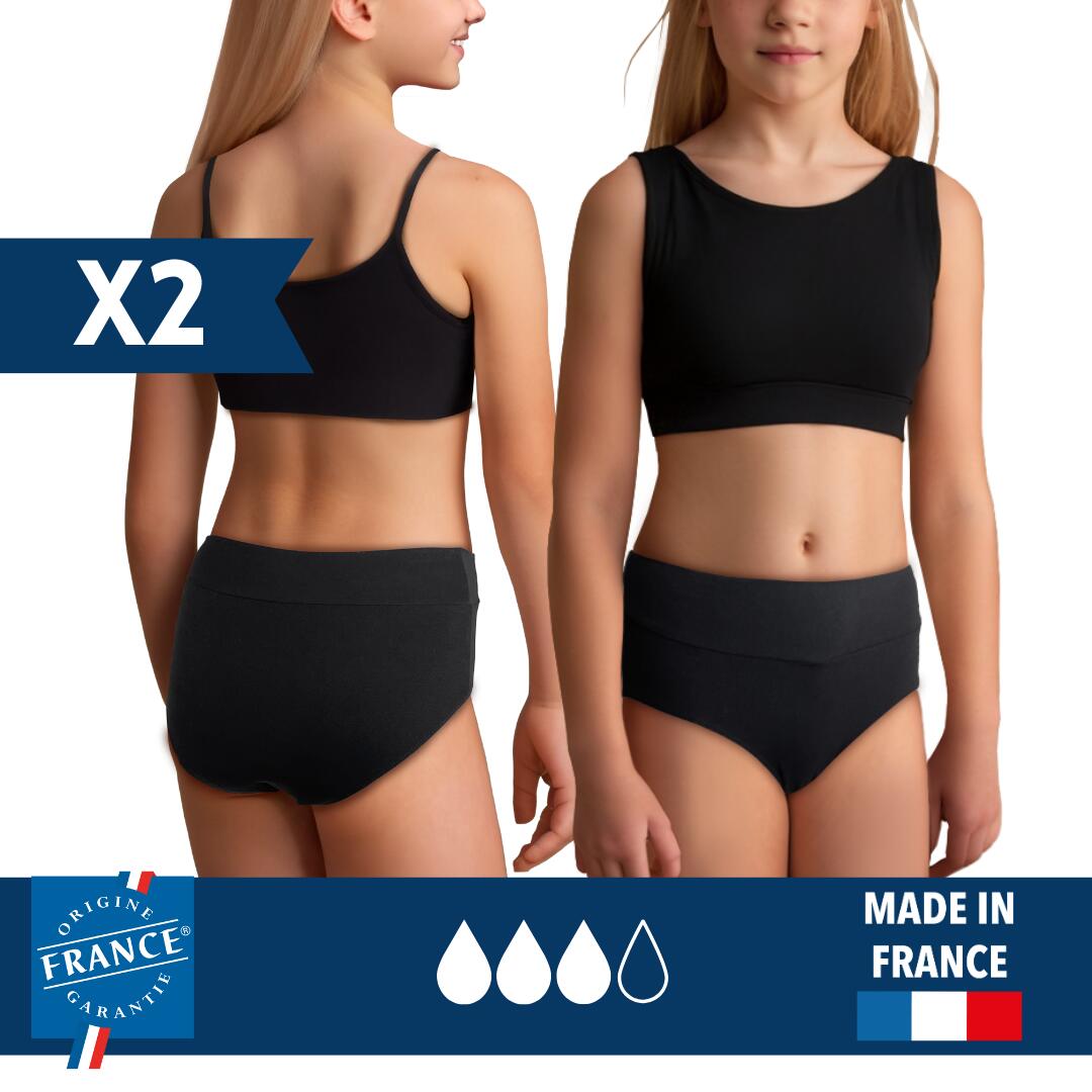 2x Dół menstruacyjnego stroju kąpielowego nastolatki wysoki stan duża chłonność