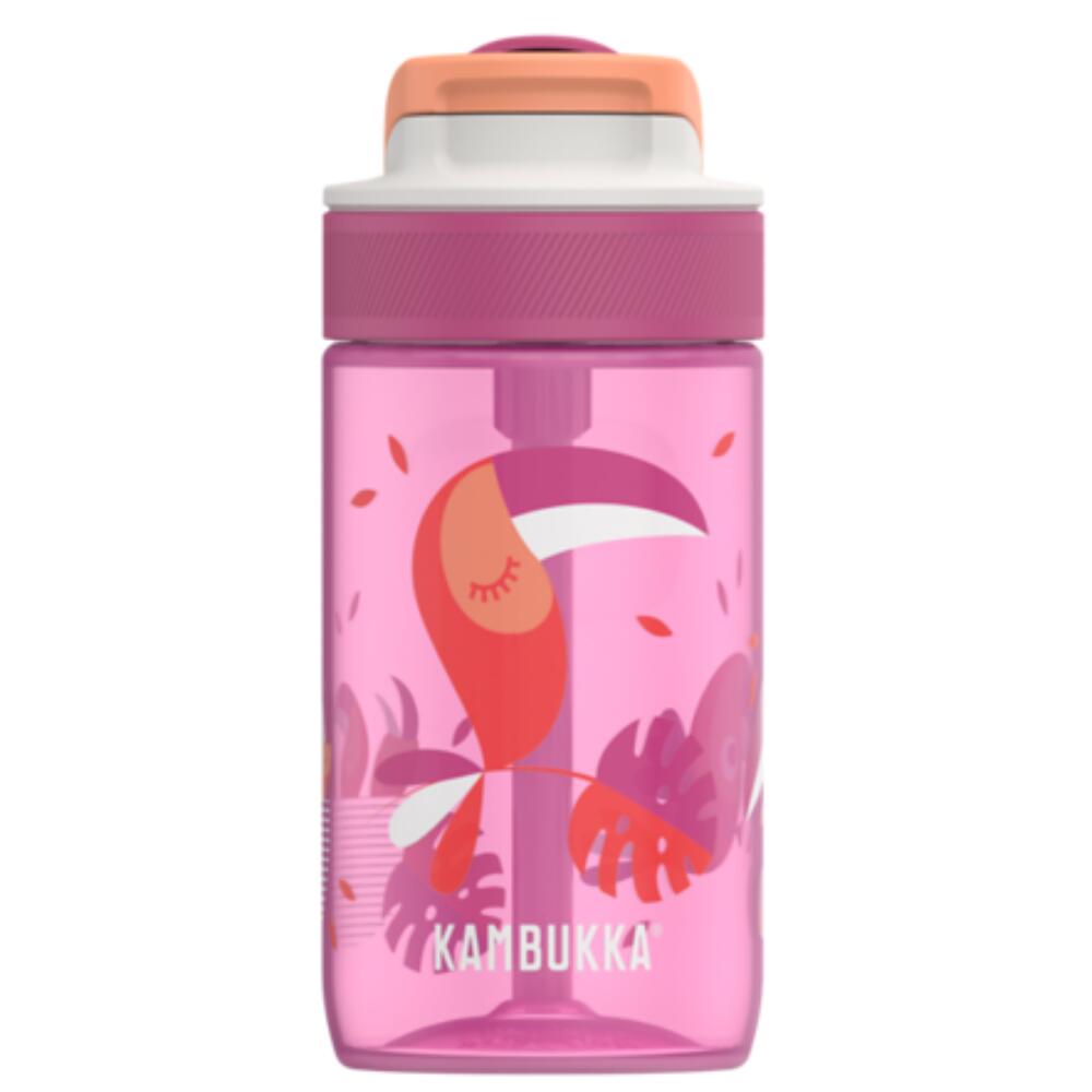 Butelka dla dzieci bidon ze słomką Kambukka Lagoon 400ml Toekan Love różowy