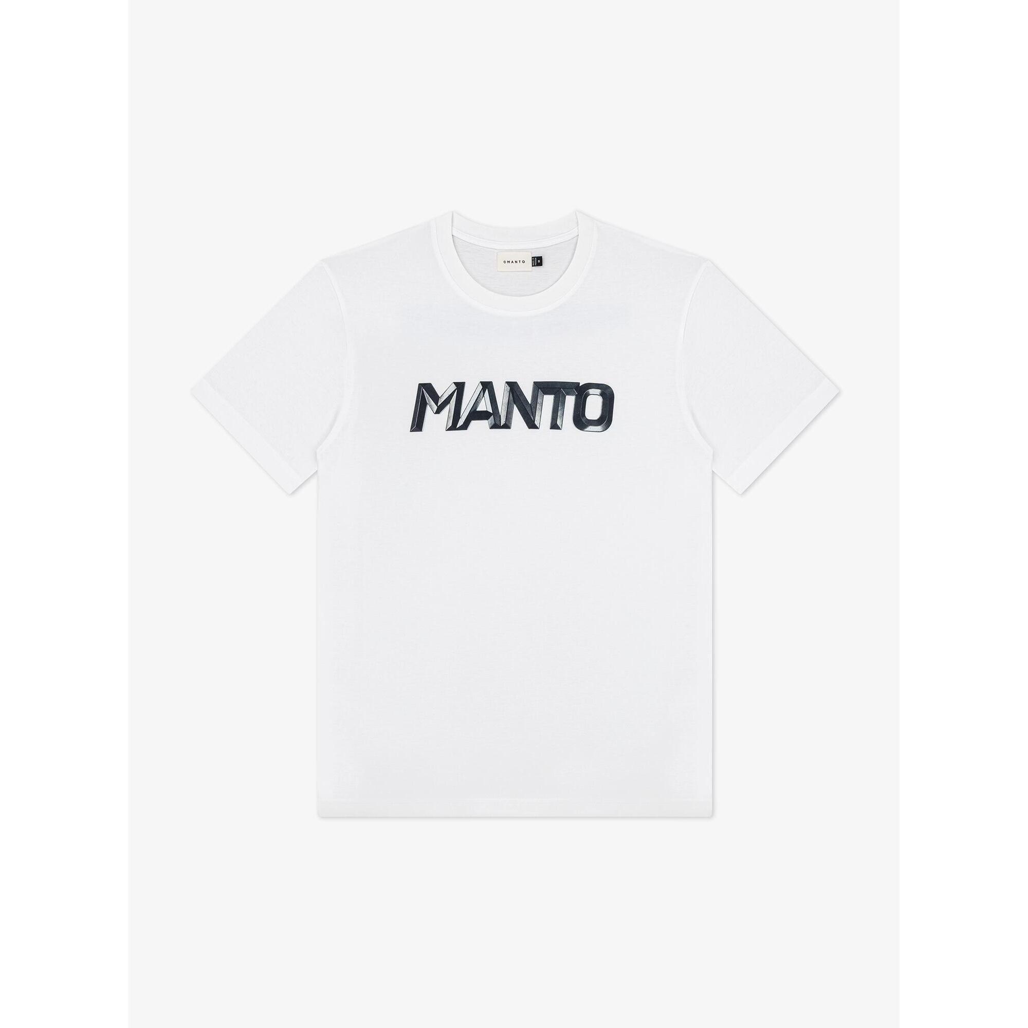 MANTO t-shirt METAL LOGOTYPE biały