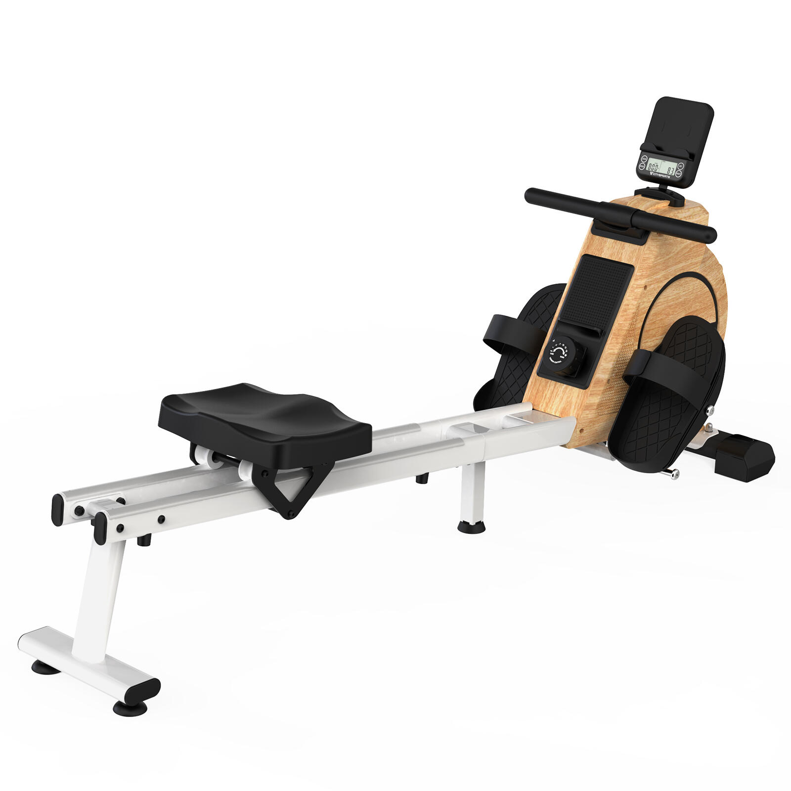 Wioślarz domowy, Fitness, 16 poziomów oporu, wyświetlacz LCD, kółka transportowe