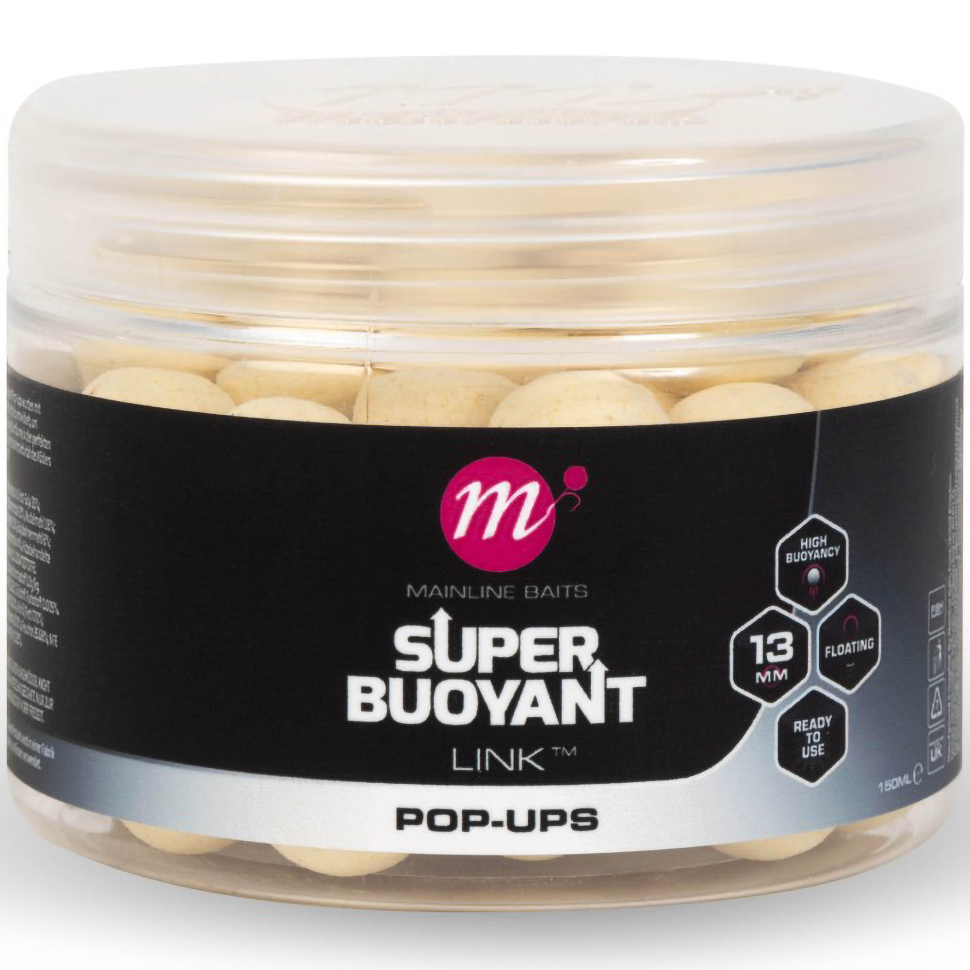 Przynęta Kulki Mainline Link Super Buoyant Pop-Ups 13mm White