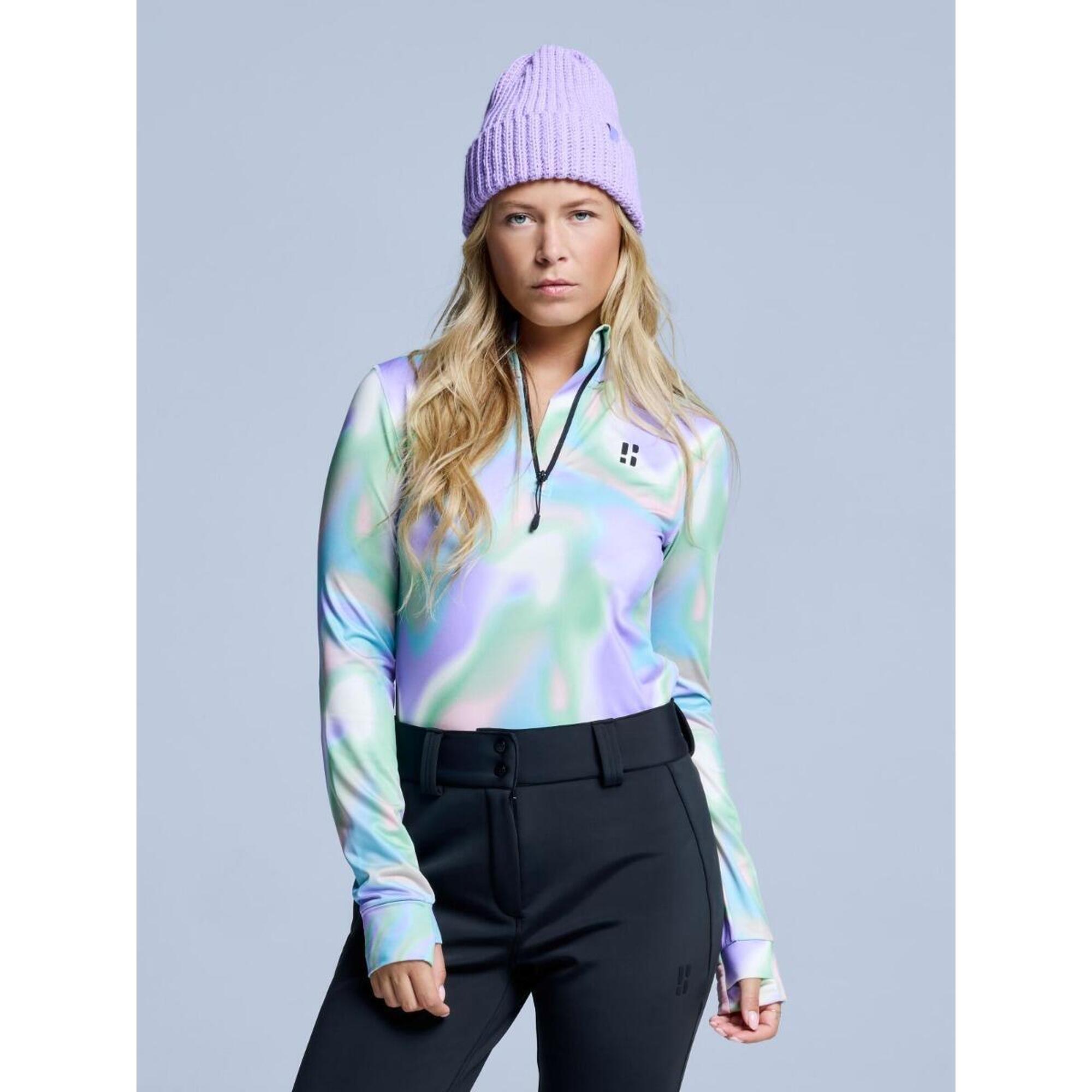 Bluza narciarska - Damska – Cabin Life – różowym wielokolorowym