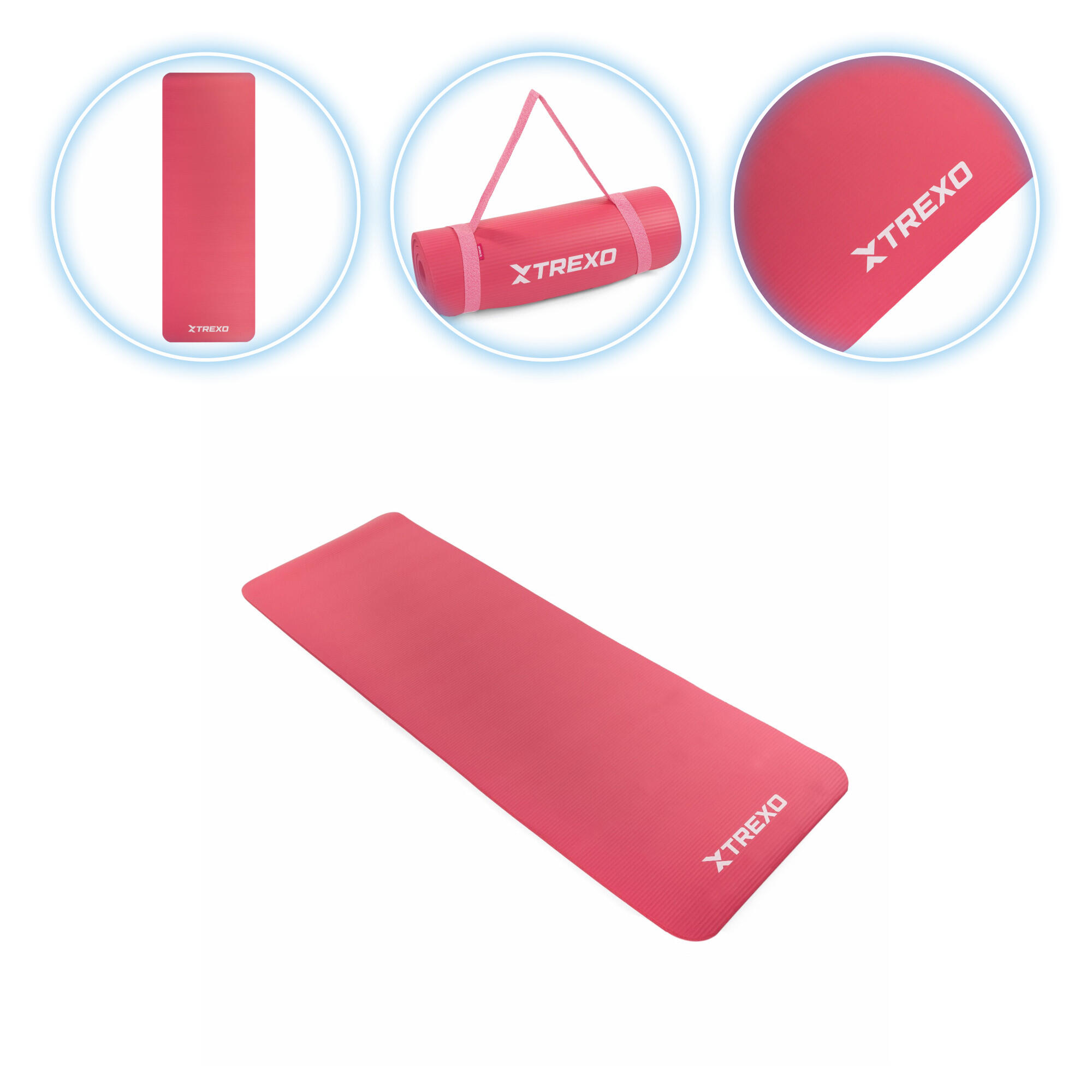 Mata do ćwiczeń XTREXO NBR 15 mm z pasem