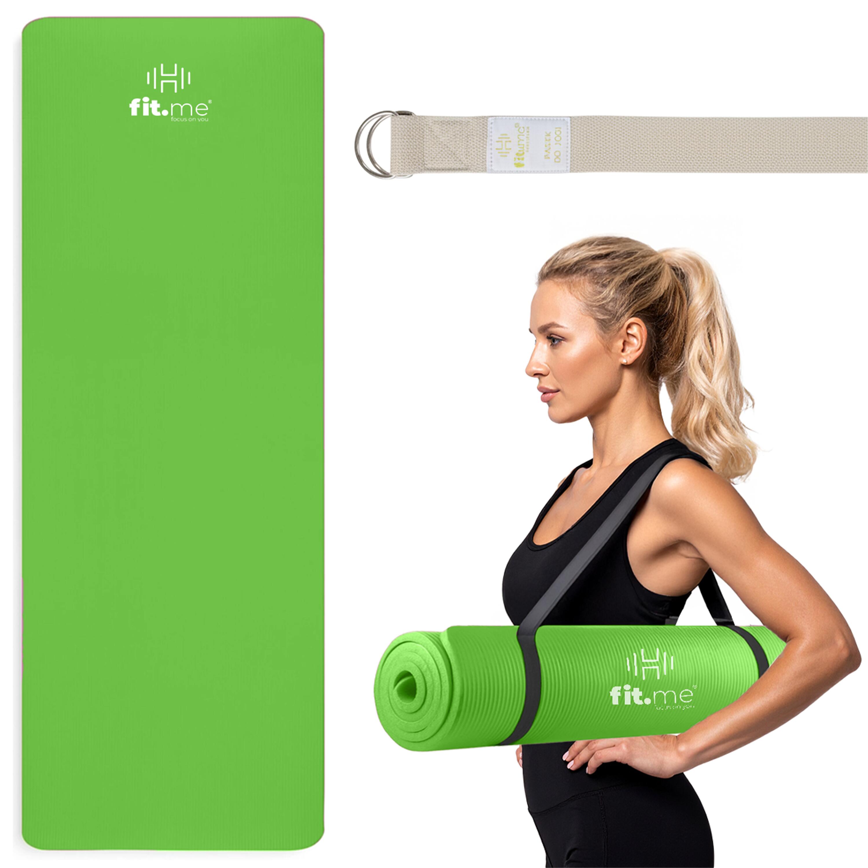 Mata do ćwiczeń i jogi NBR 1,5 cm z uchwytem Fit.me