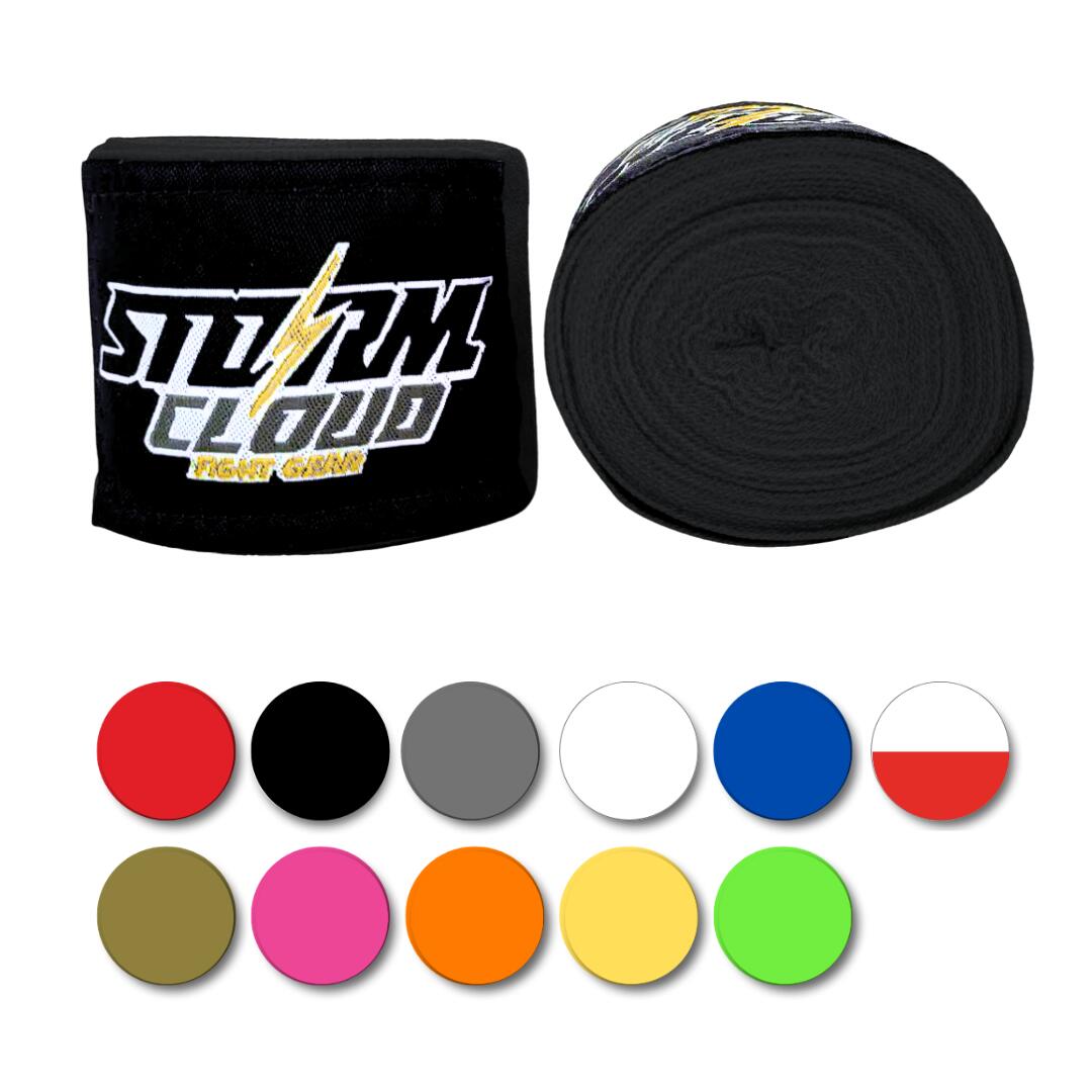 Bandaże bokserskie owijki - taśmy elastyczne StormCloud HW 1 4 m Czarna