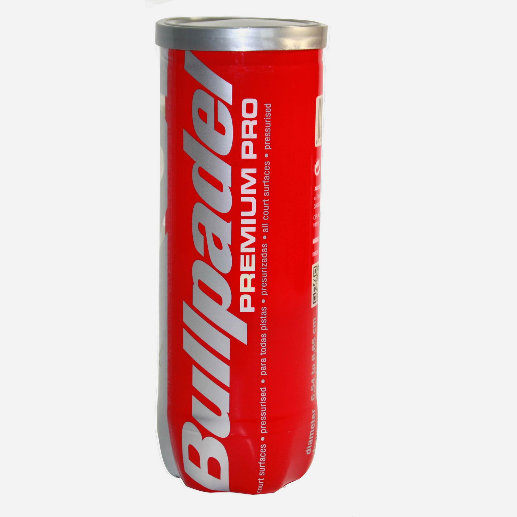 Piłki do padla ciśnieniowe Bullpadel Premium Pro puszka z 3 szt.