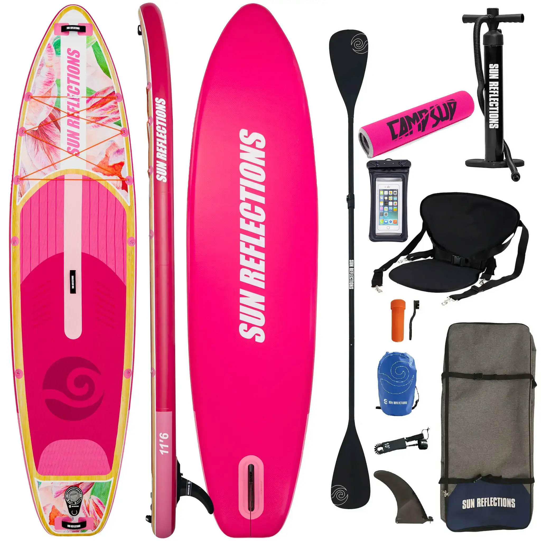 Deska Sup Pompowana Sun Reflections L 11'6" Combo Soft Blush + Bojka