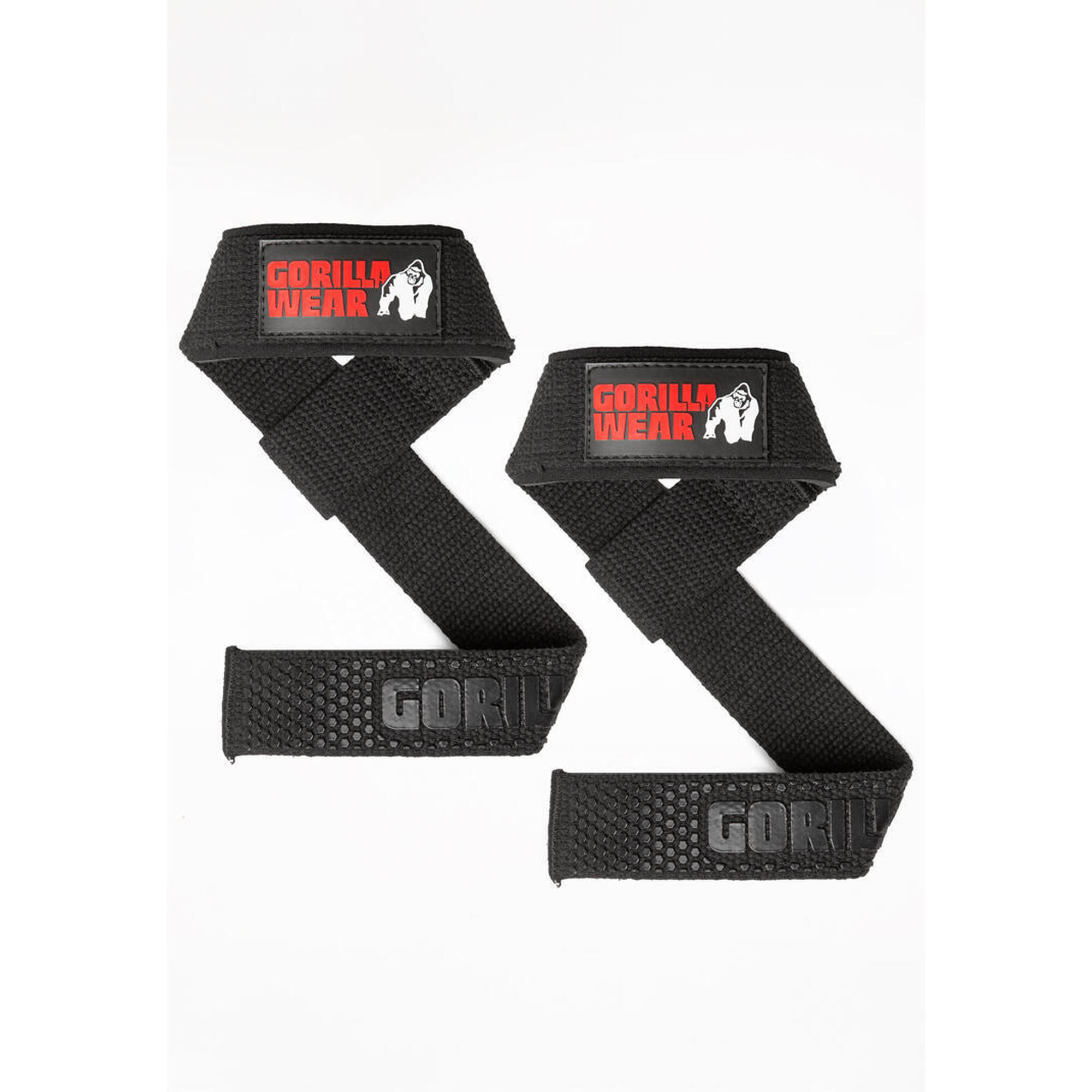 Padded Silicone Lifting Straps - Czarny