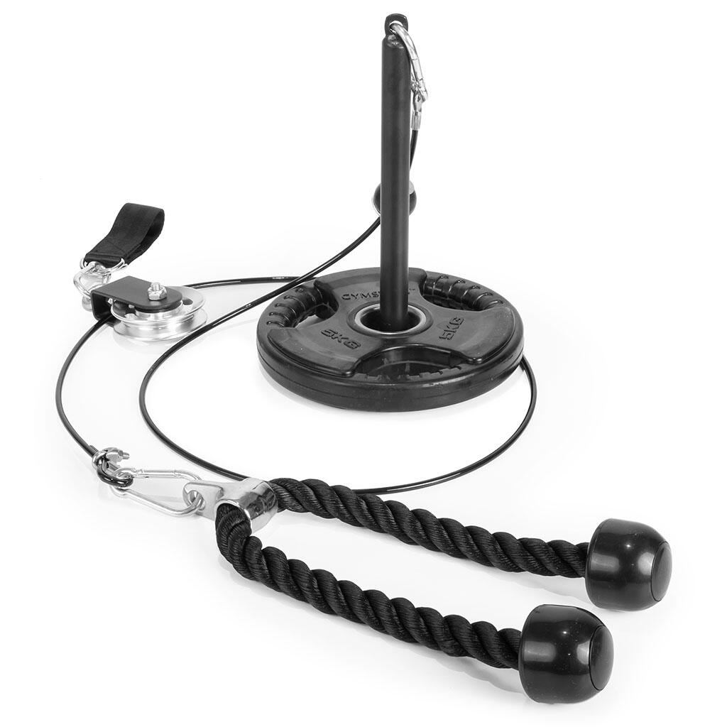 Zestaw krążków kablowych - w tym sznur do ćwiczeń tricepsa